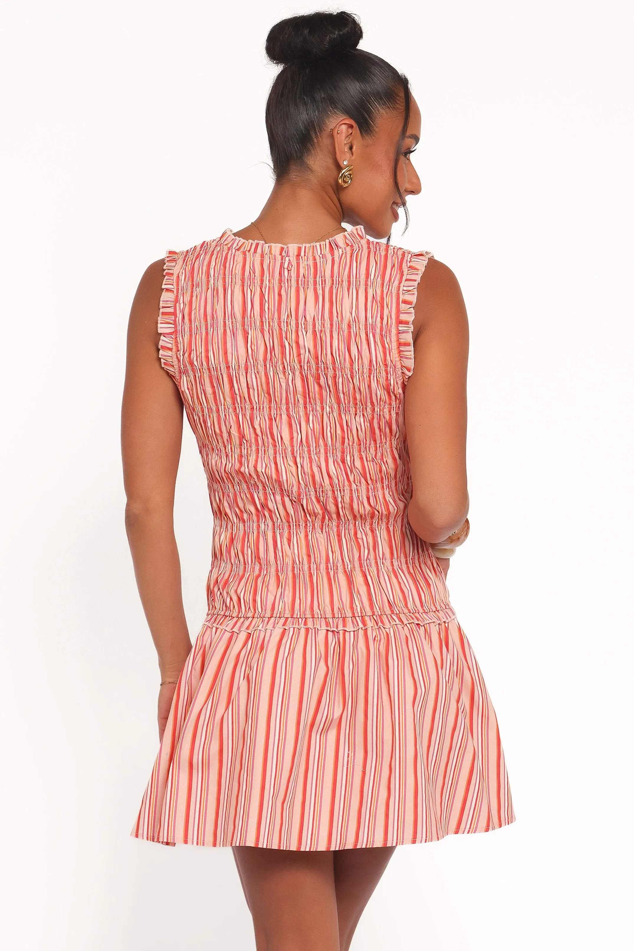 Leabrook Mini Dress - Peach Stripe sold by Petal & Pup product image thumbnail 5