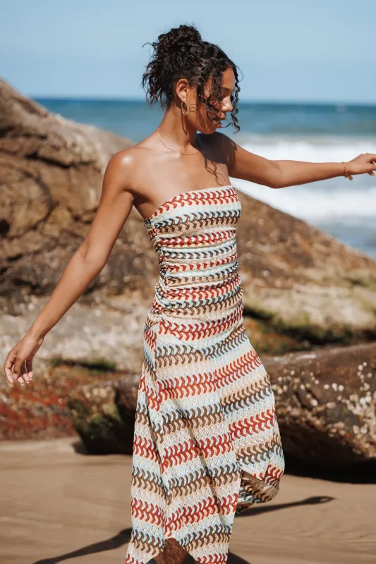 Navia Midi Dress - Multi Stripe sold by Petal & Pup