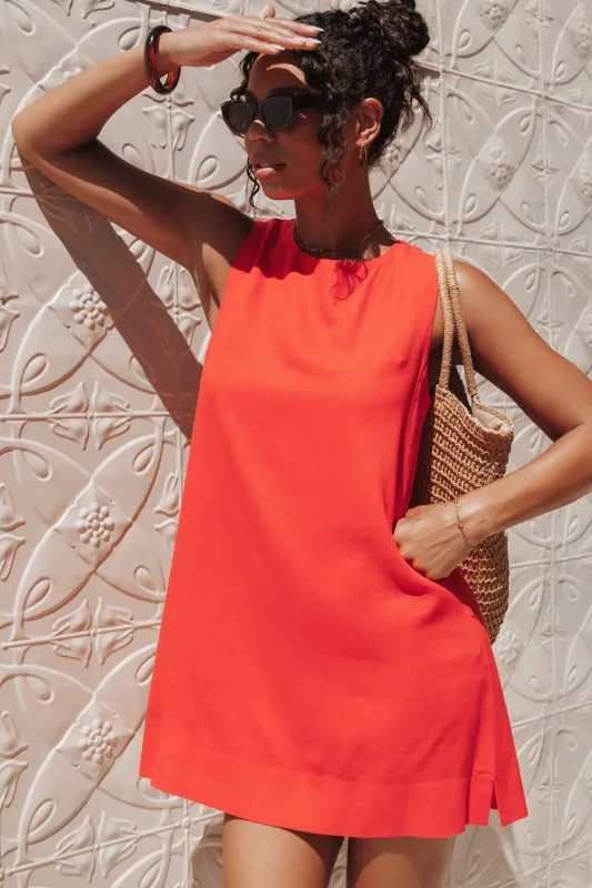 Zoe Mini Dress - Red sold by Petal & Pup