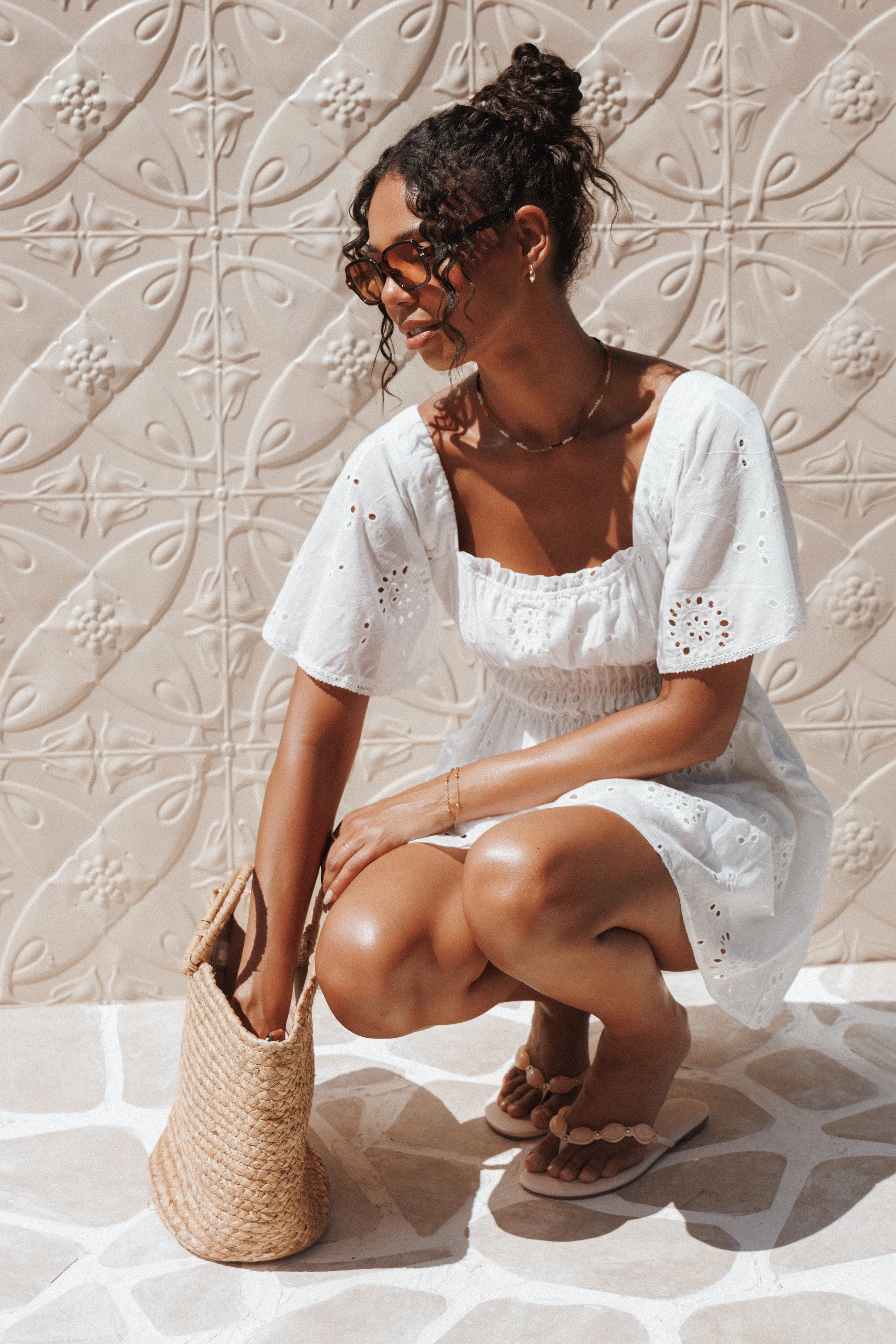 Tierney Mini Dress - White sold by Petal & Pup