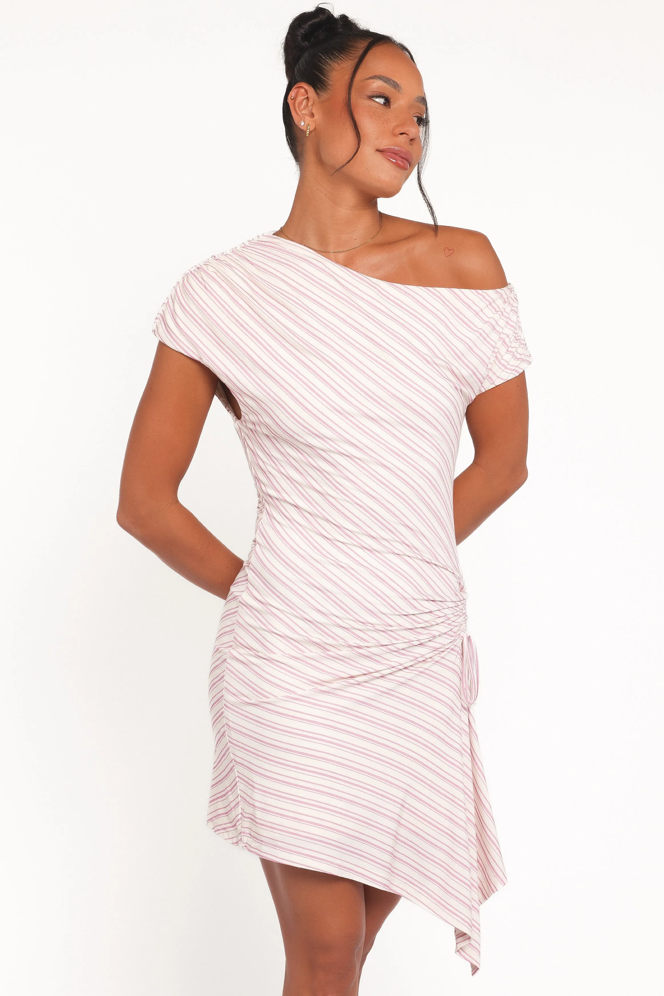 Rois Mini Dress - Pink Stripe sold by Petal & Pup product image thumbnail 2