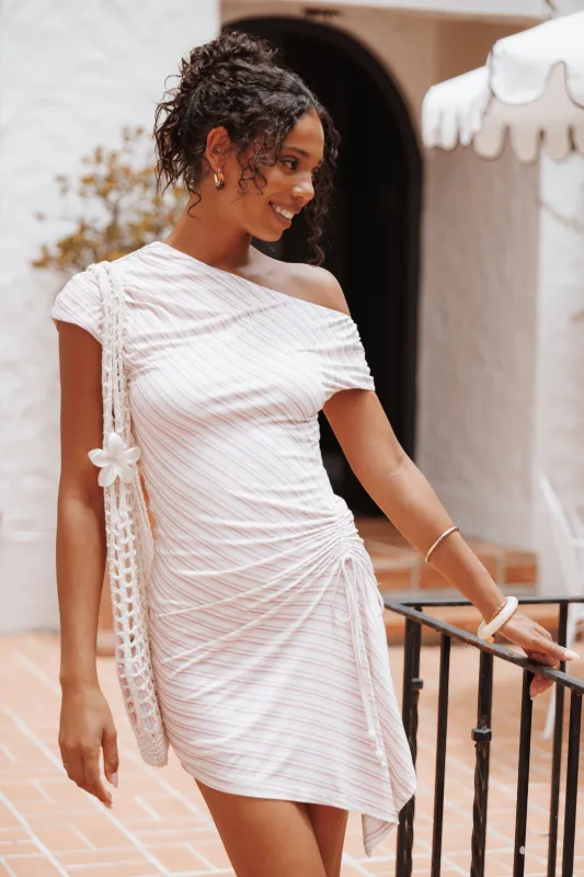 Rois Mini Dress - Pink Stripe sold by Petal & Pup