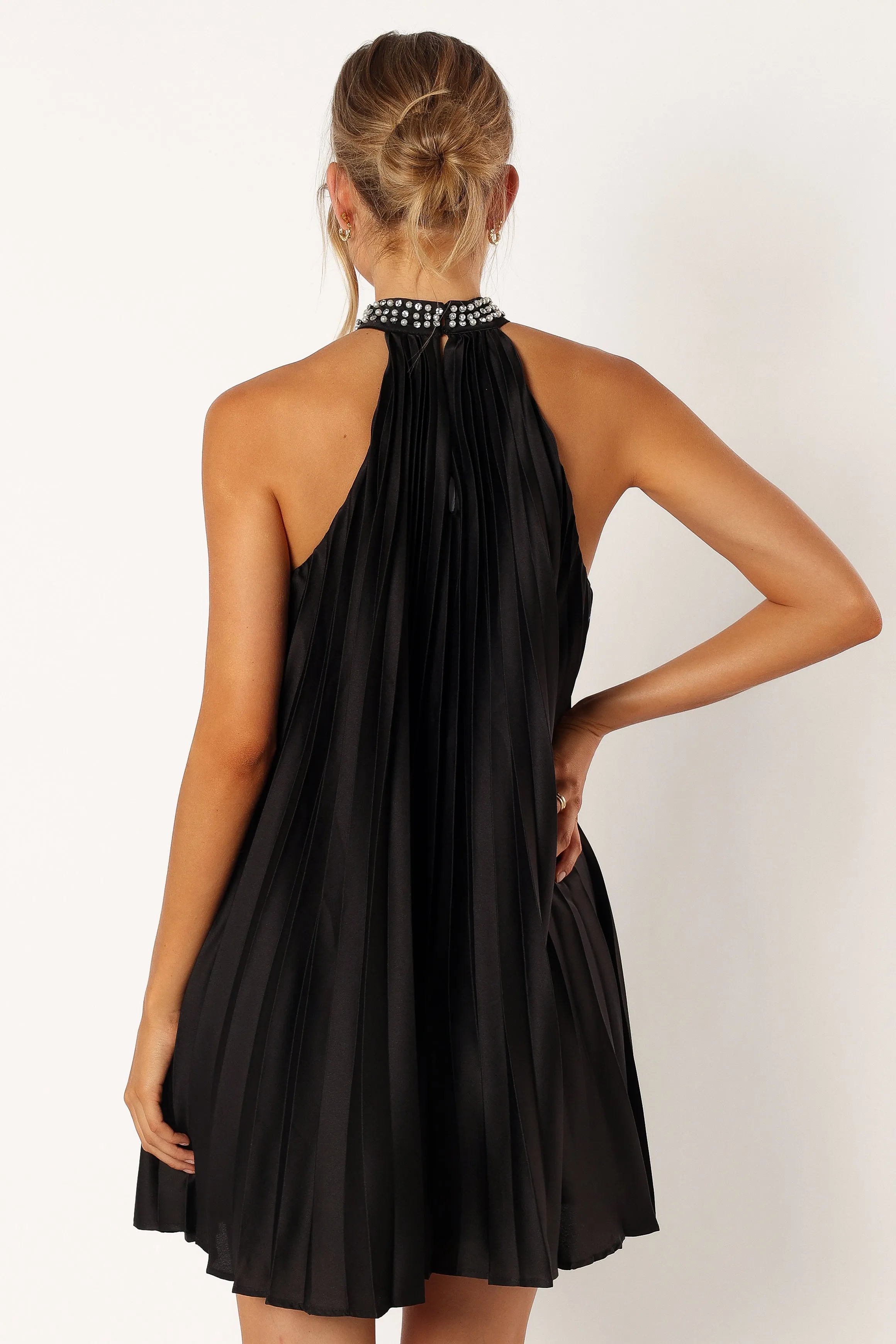Lizzy Halterneck Mini Dress - Black sold by Petal & Pup product image thumbnail 5