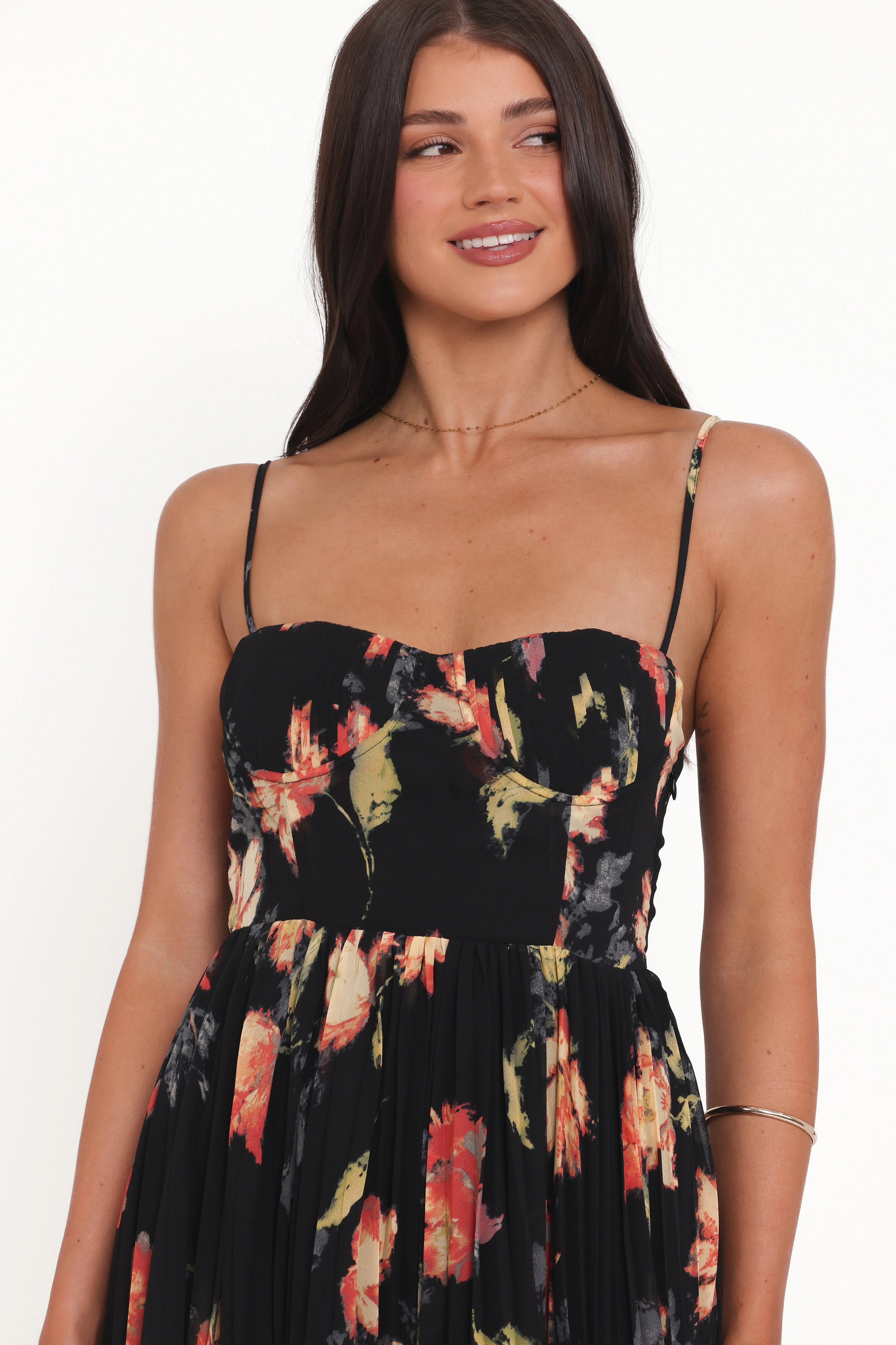 Achanti Pleated Maxi Dress - Black Multi sold by Petal & Pup product image thumbnail 3