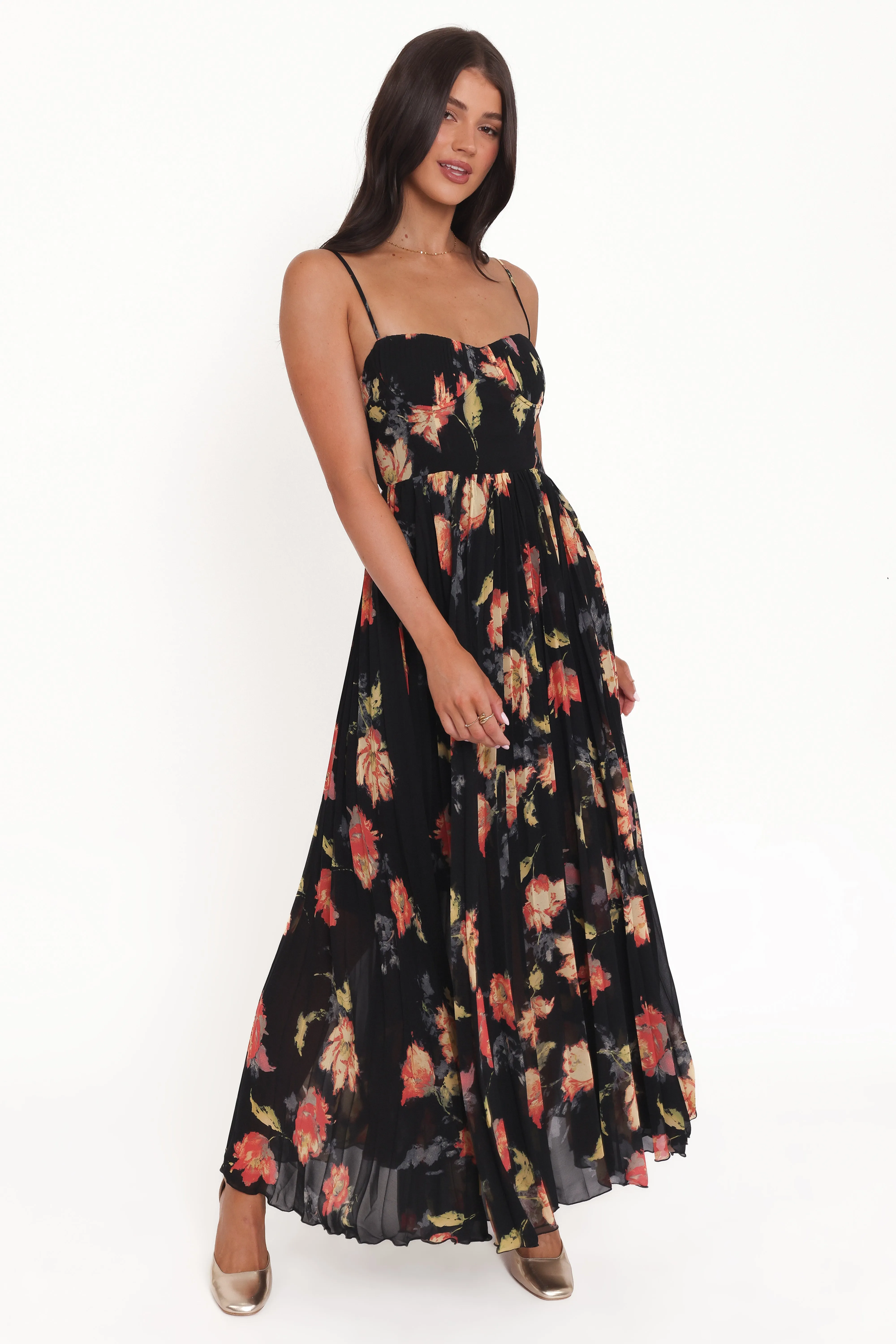 Achanti Pleated Maxi Dress - Black Multi sold by Petal & Pup product image thumbnail 2