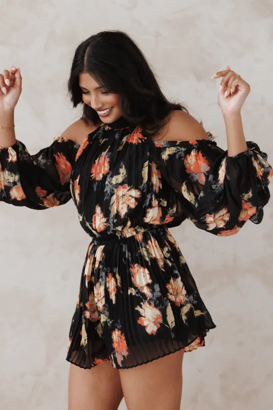 Hillary Romper - Black Floral sold by Petal & Pup