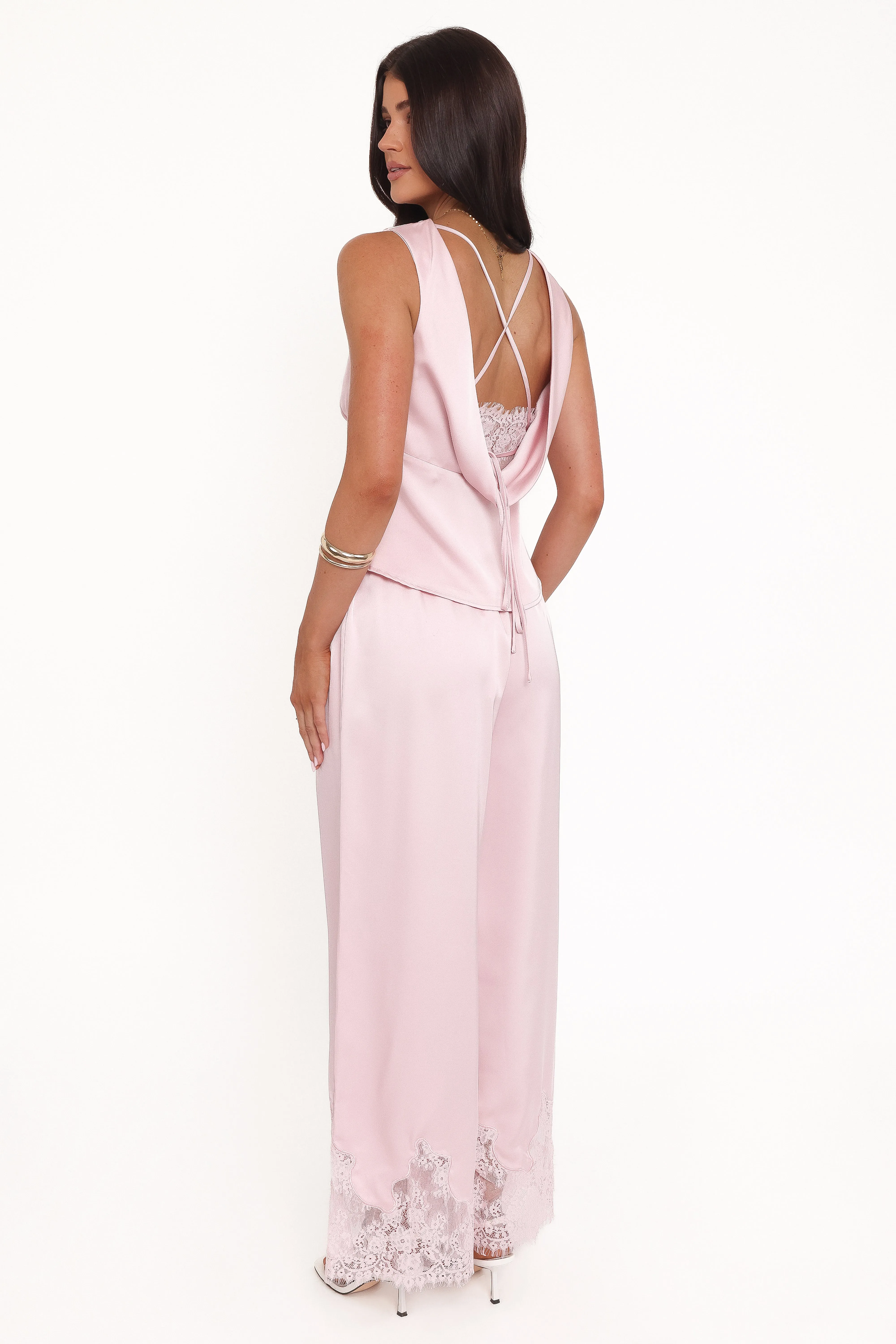 Viola Drawstring Wide Leg Pant - Pale Pink sold by Petal & Pup product image thumbnail 5