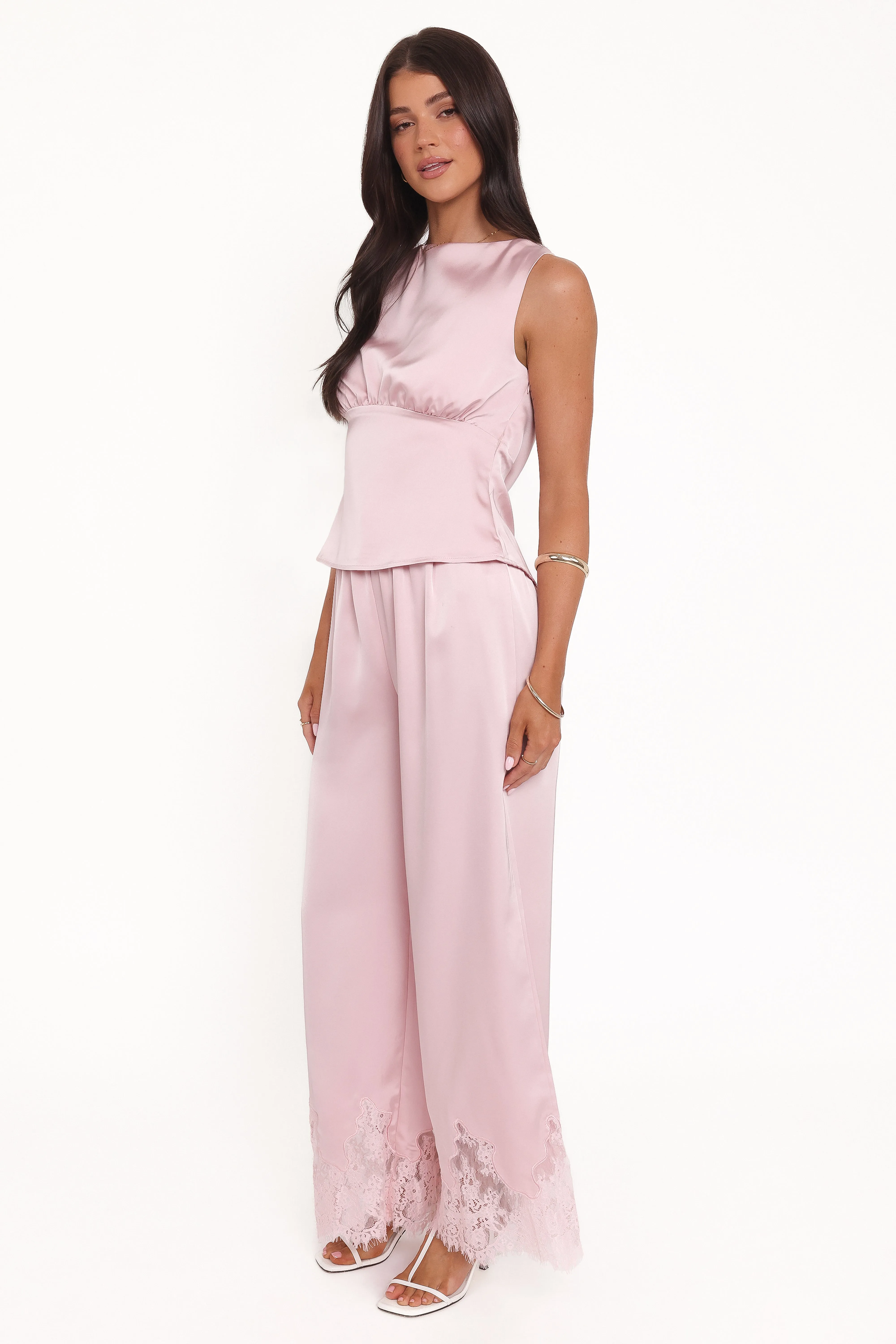 Viola Drawstring Wide Leg Pant - Pale Pink sold by Petal & Pup product image thumbnail 4