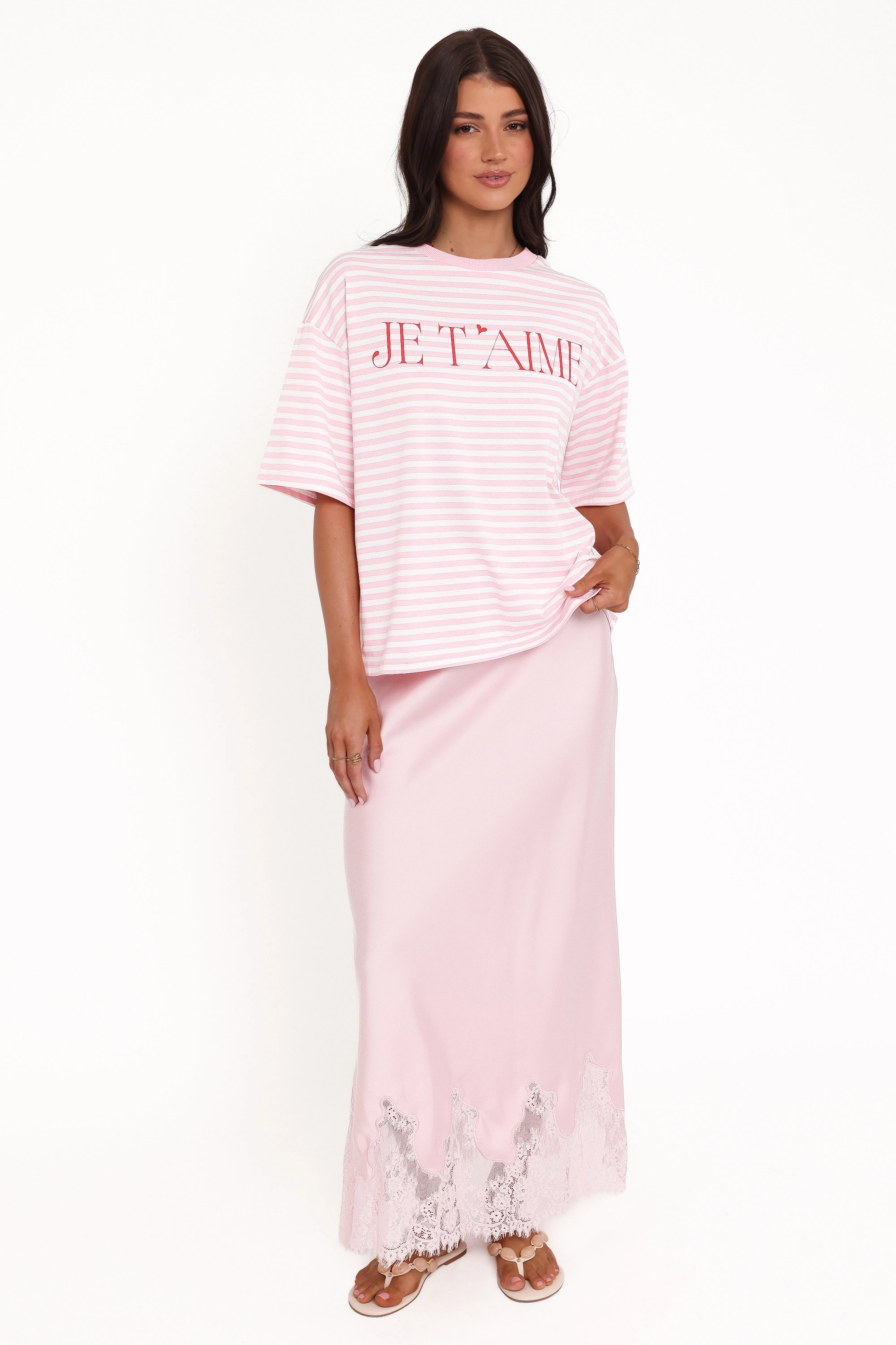 Marly Je T'Aime Tee - Pink Stripe sold by Petal & Pup product image thumbnail 2