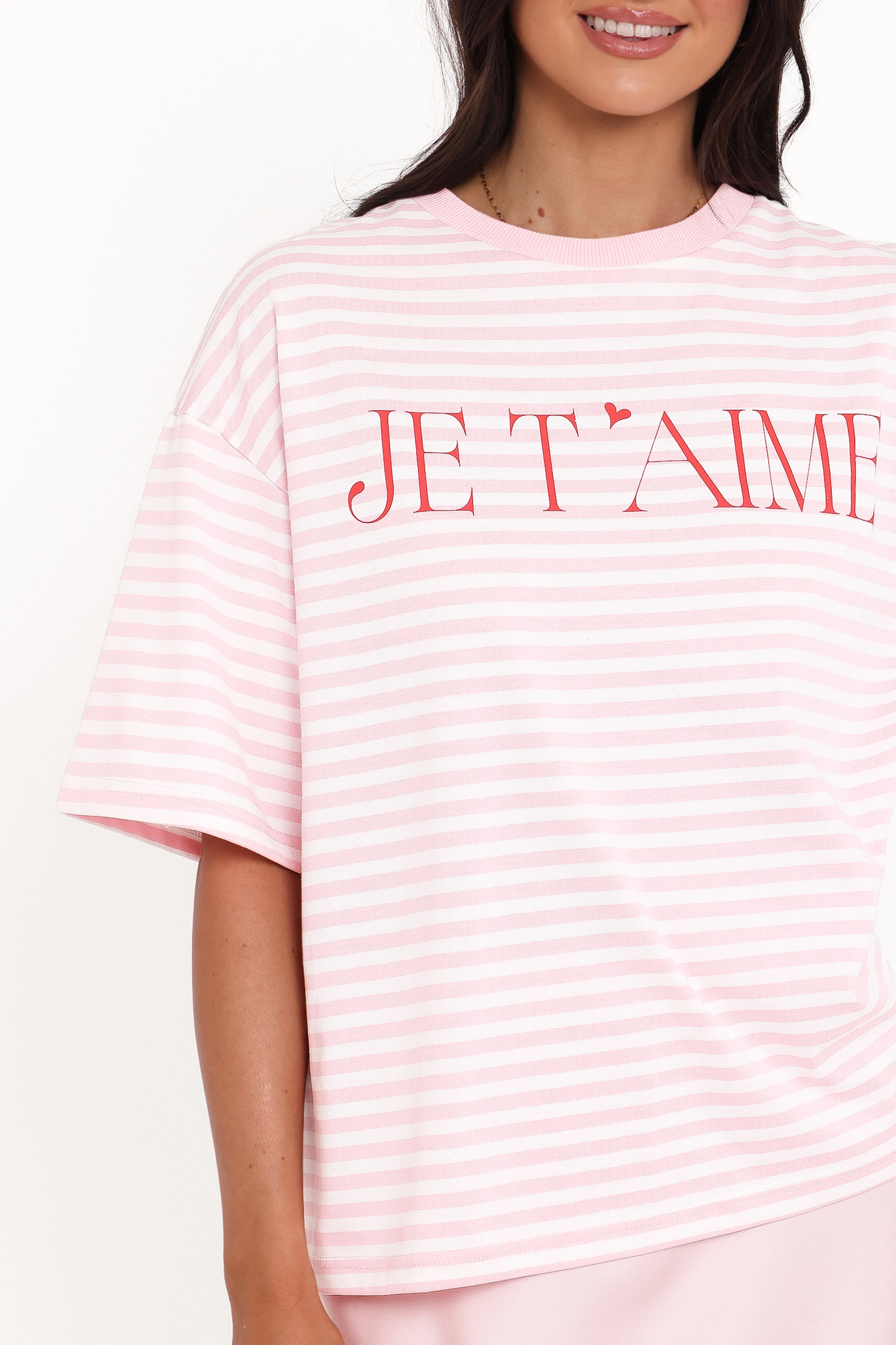 Marly Je T'Aime Tee - Pink Stripe sold by Petal & Pup product image thumbnail 3