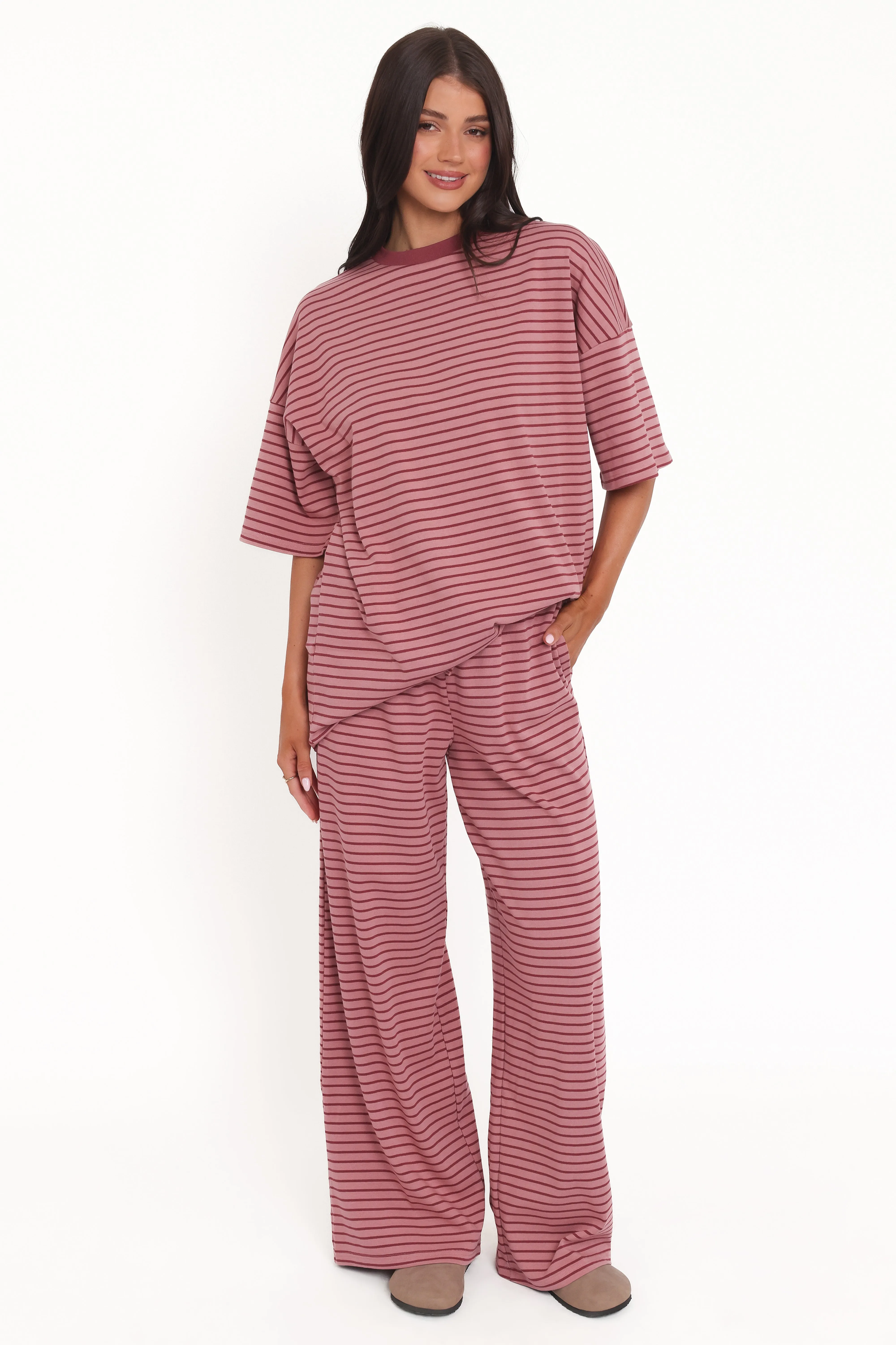Wilda Knit Pant - Pink Red Stripe sold by Petal & Pup product image thumbnail 2