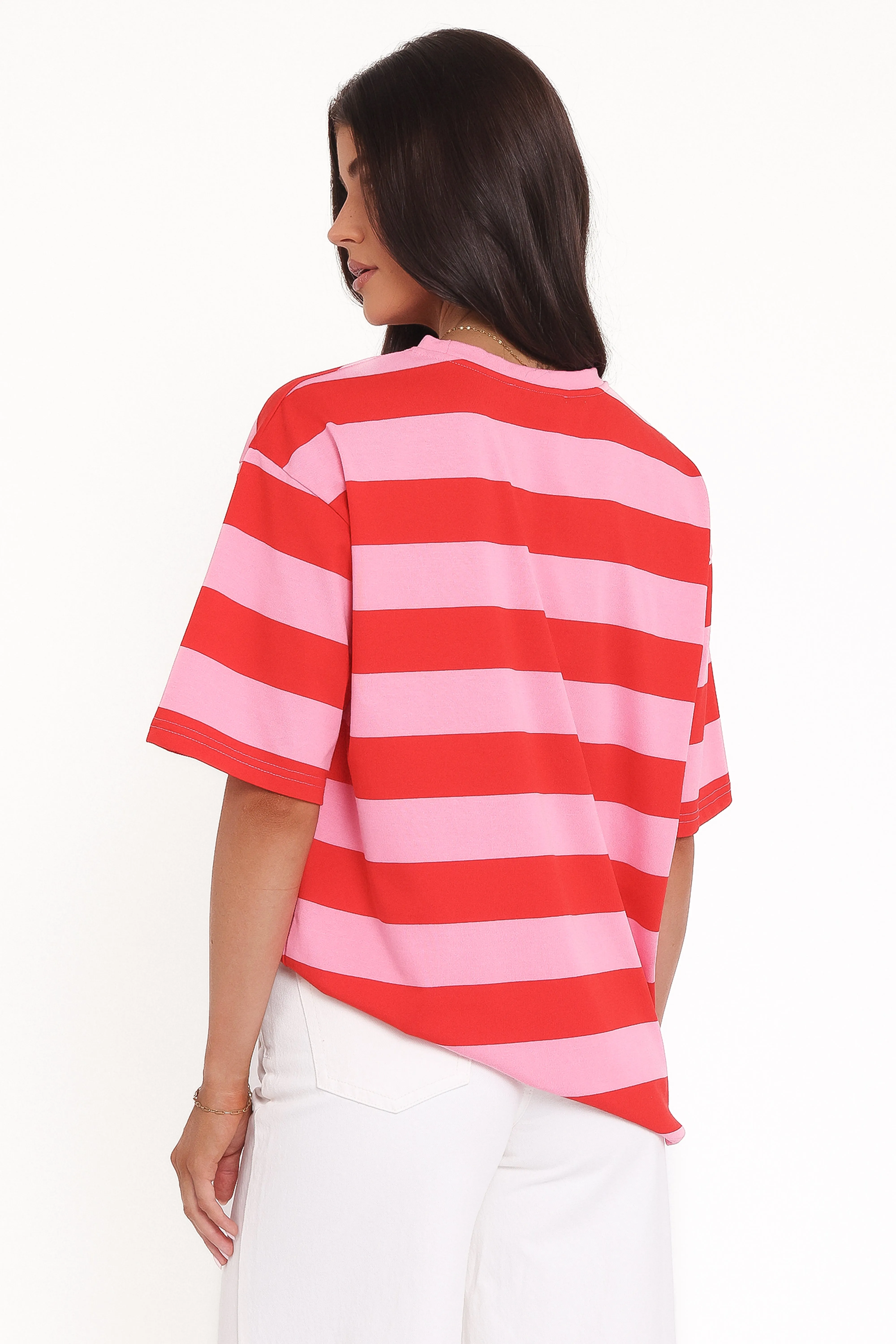 Zestora Tee - Red Pink Stripe sold by Petal & Pup product image thumbnail 5