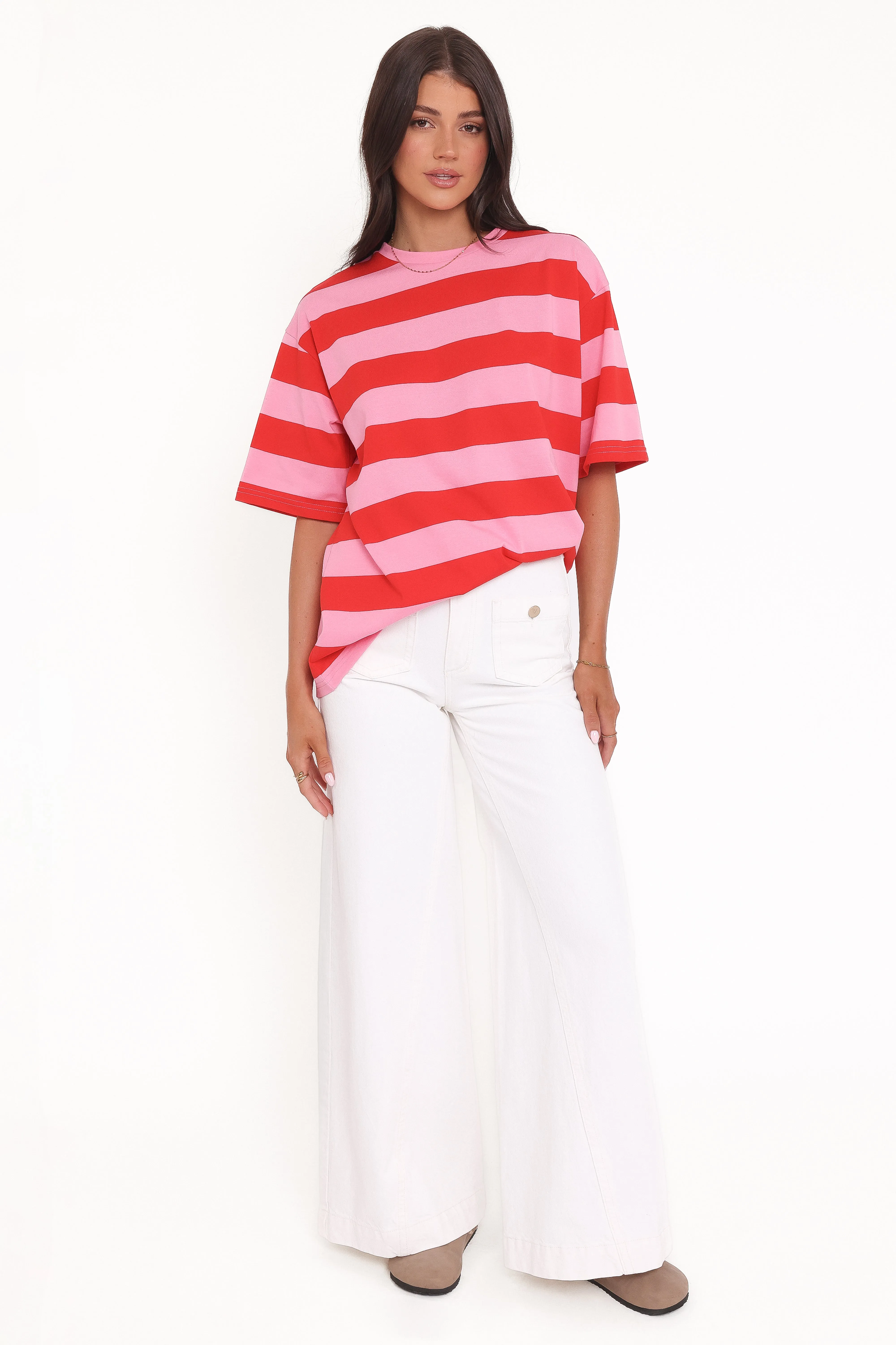 Zestora Tee - Red Pink Stripe sold by Petal & Pup product image thumbnail 2