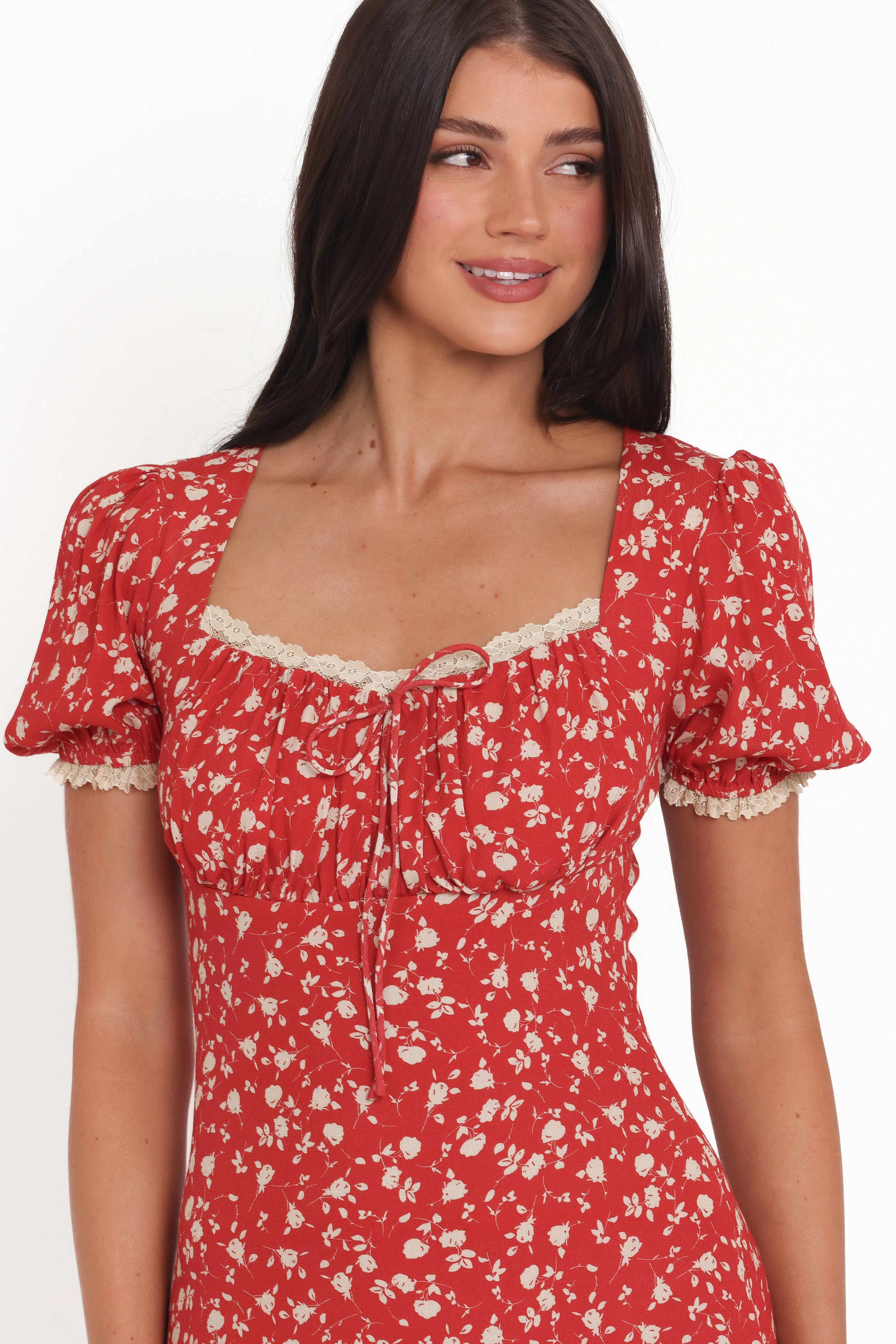 Francine Lace Midi Dress - Red Floral sold by Petal & Pup product image thumbnail 3
