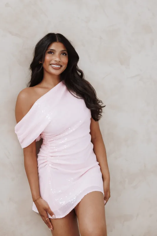 Lavine Mini Dress - Pink Sequin sold by Petal & Pup