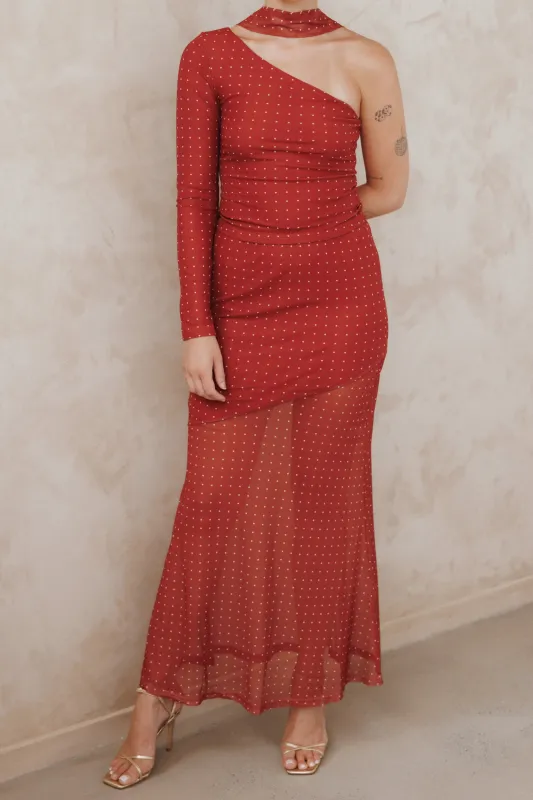 Hollie Mesh Skirt Set - Red Polka Dot made by Petal & Pup