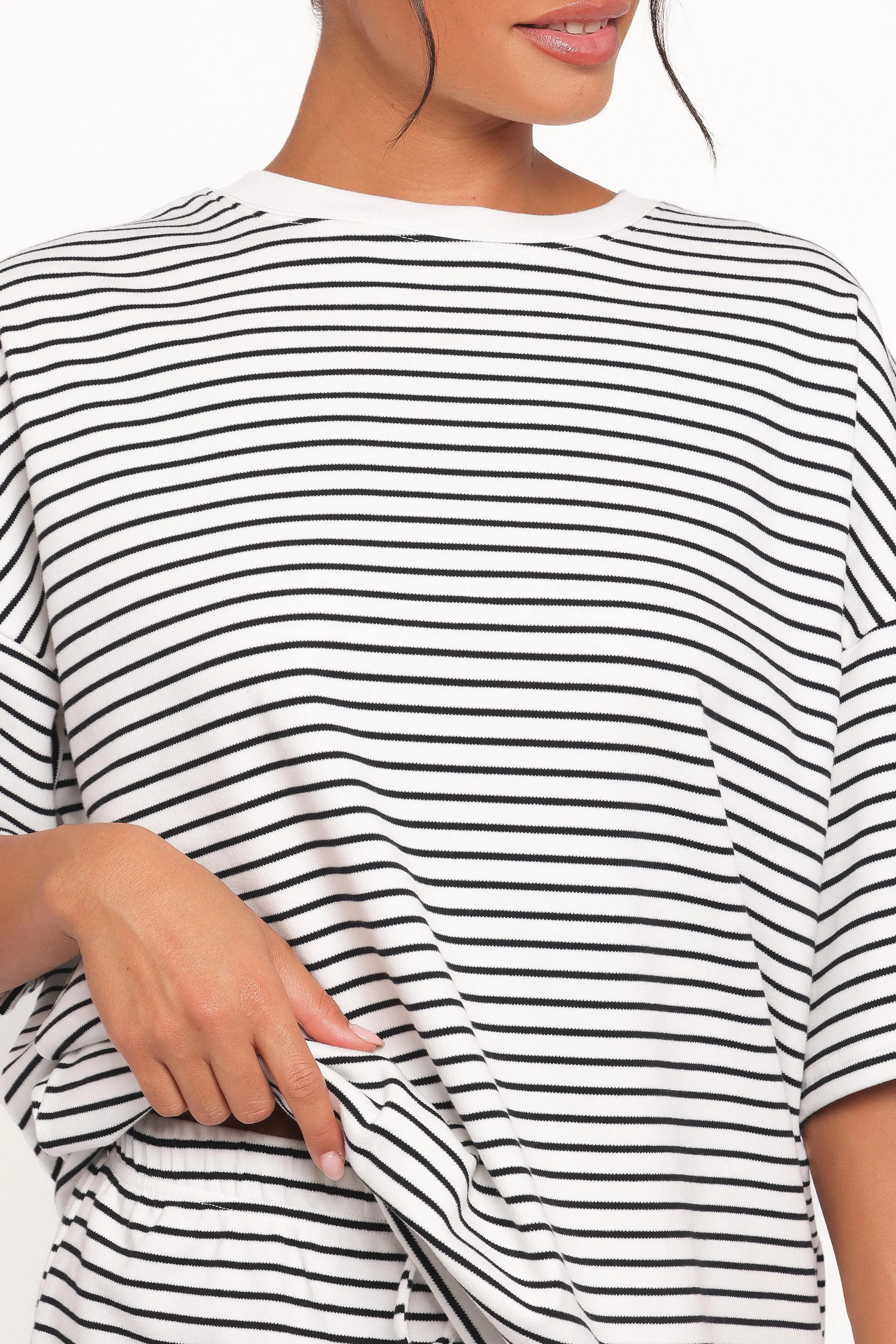 Hellen Stripe Short Set - White Black Stripe sold by Petal & Pup product image thumbnail 2