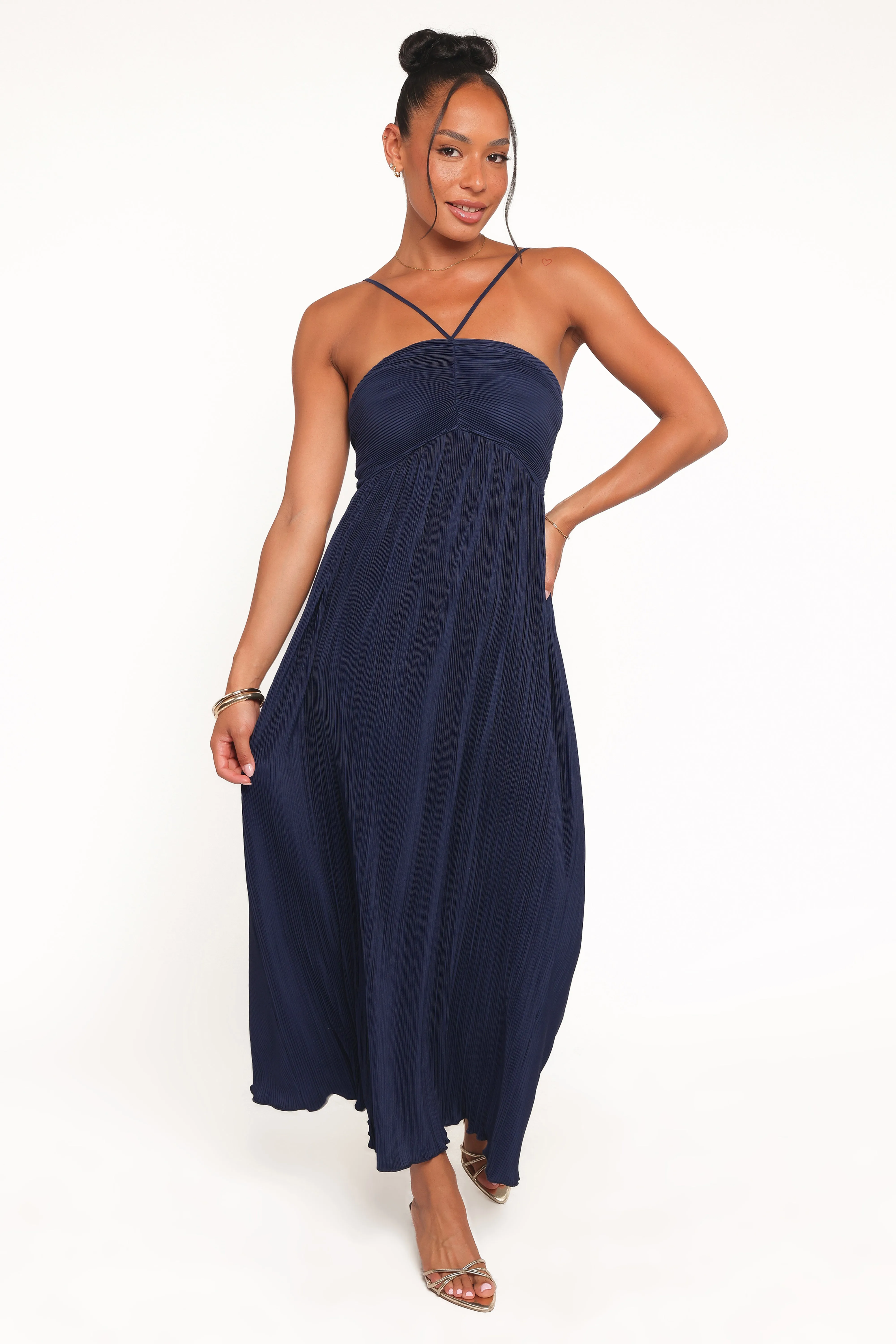 Polly Halterneck Maxi Dress - Navy sold by Petal & Pup