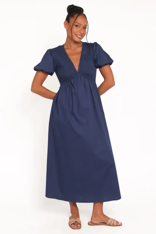 Ilyana Short Sleeve Maxi Dress - Navy sold by Petal & Pup