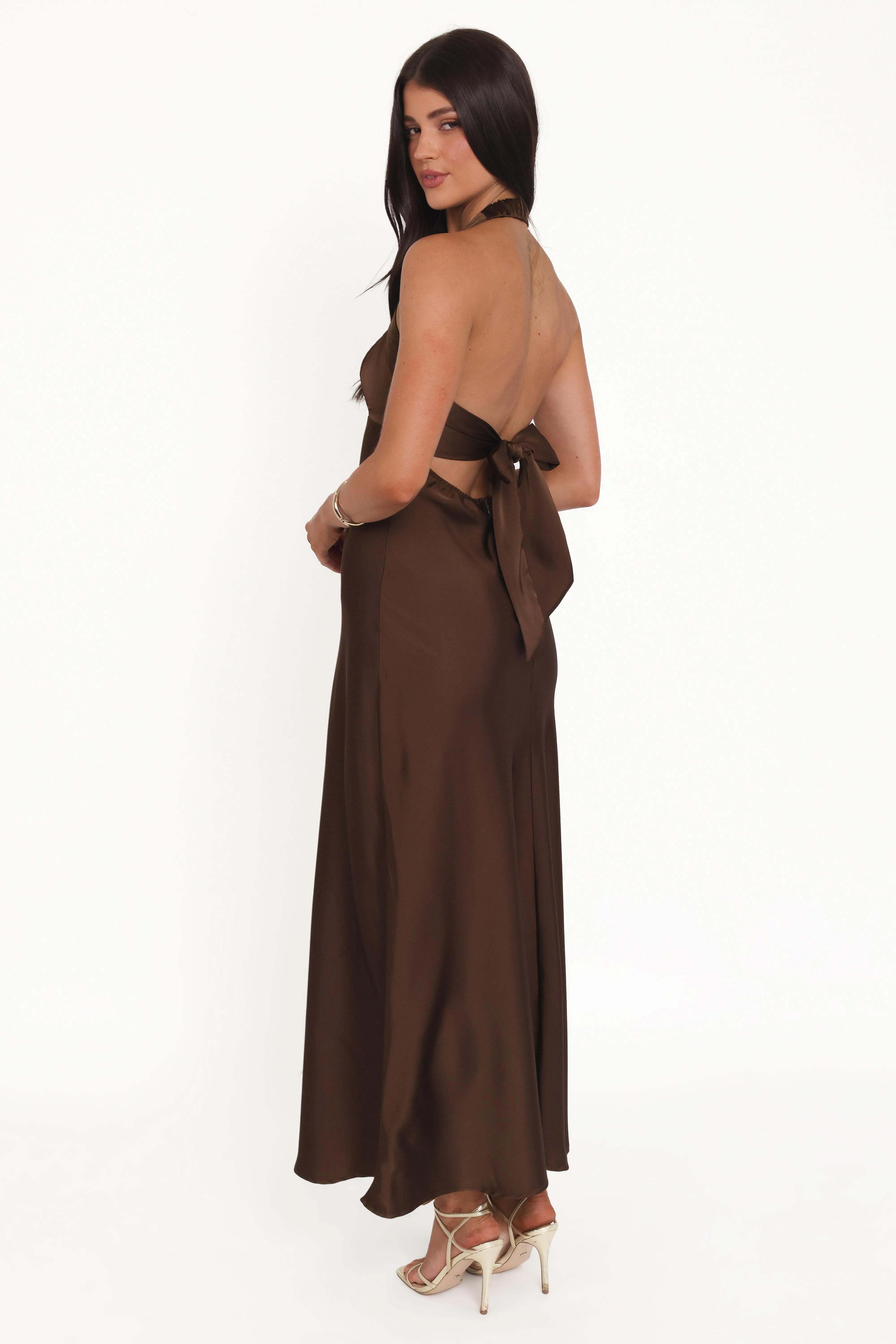 Nakita Halterneck Maxi Dress - Brown sold by Petal & Pup product image thumbnail 4