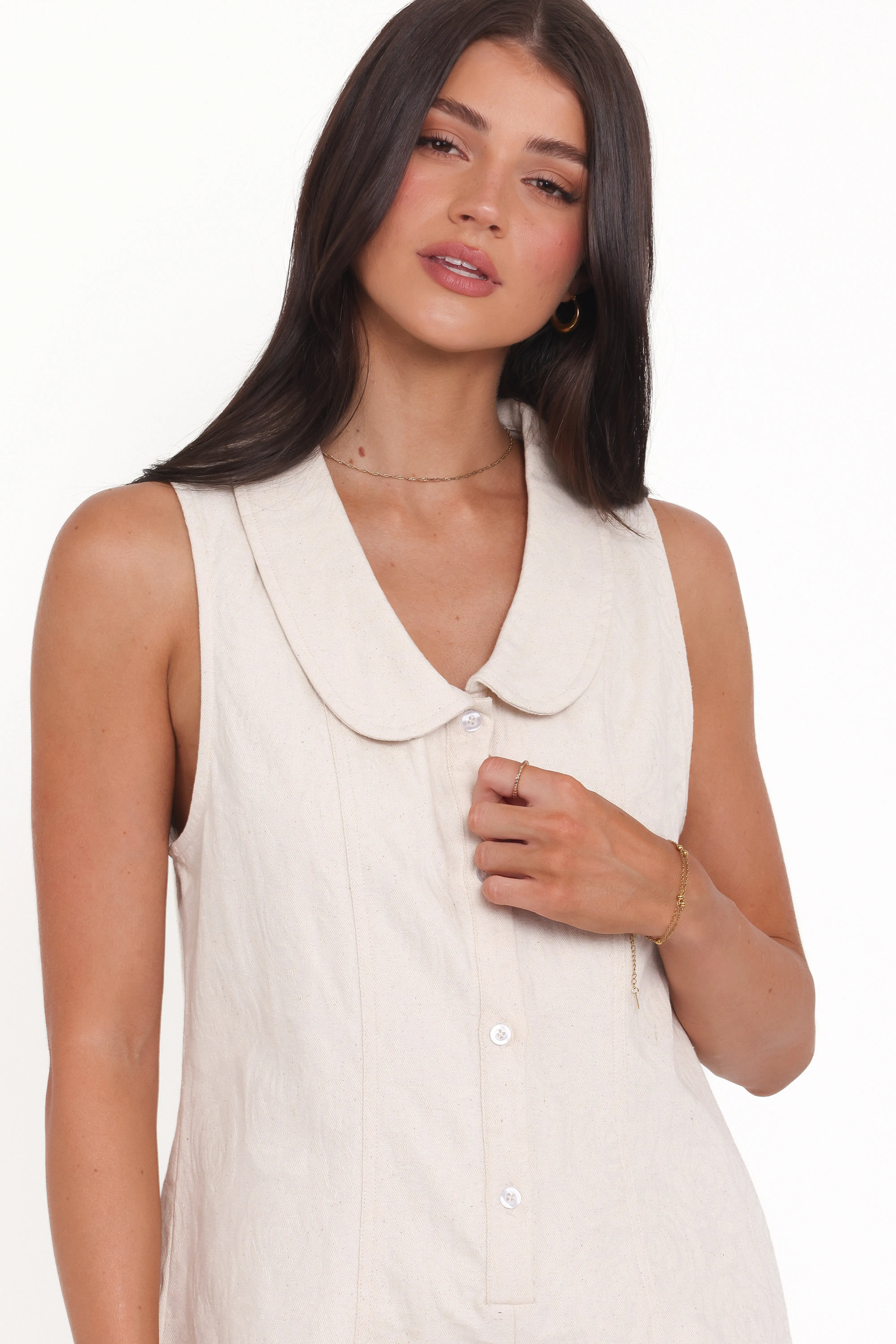 Lavina Collared Romper - Cream sold by Petal & Pup product image thumbnail 2