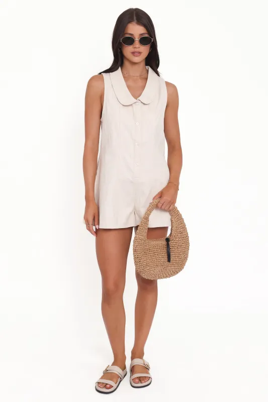 Lavina Collared Romper - Cream sold by Petal & Pup