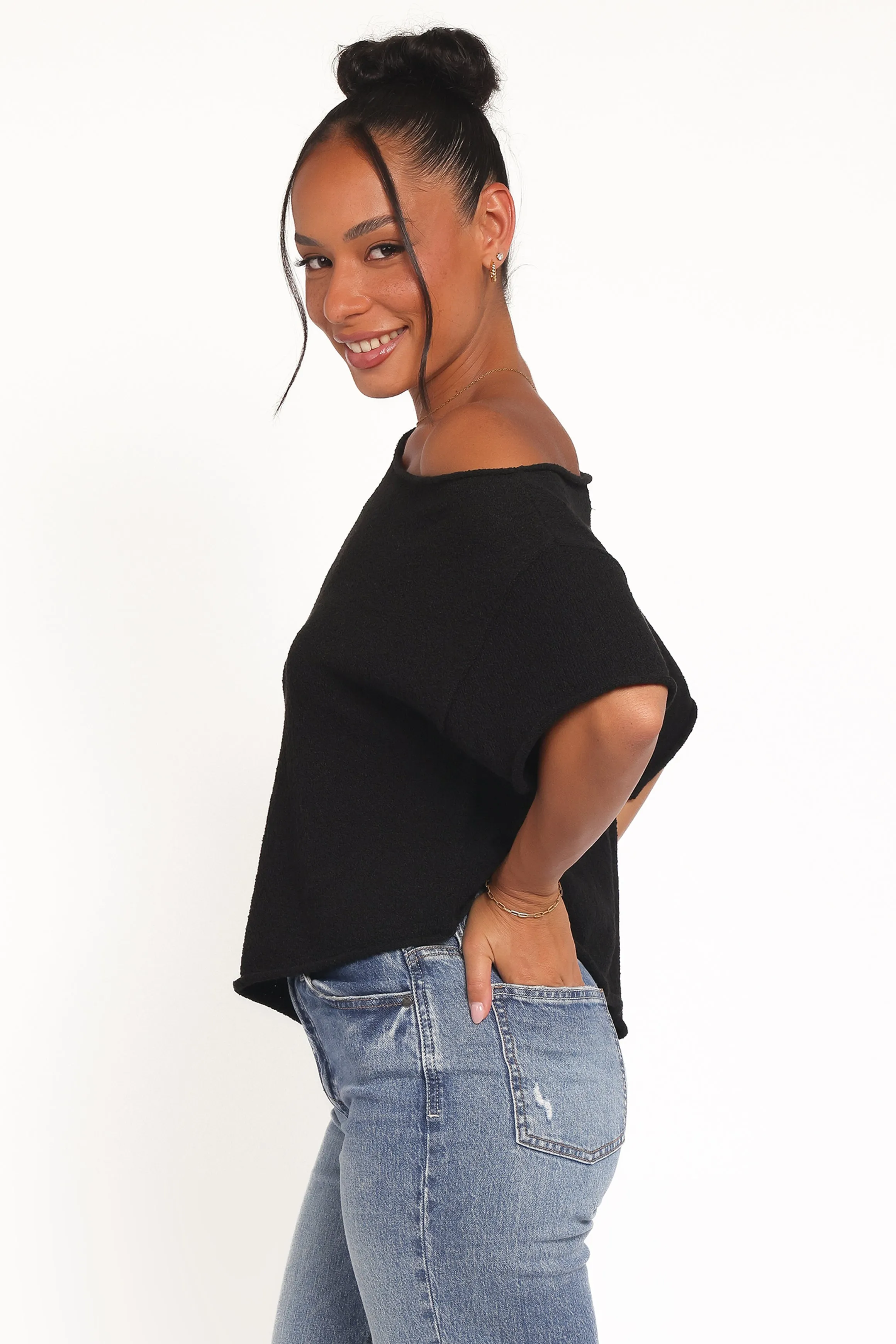 Ardena Boucle Knit Top - Black sold by Petal & Pup product image thumbnail 3