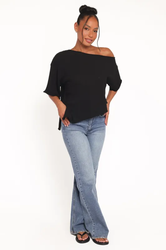 Ardena Boucle Knit Top - Black sold by Petal & Pup