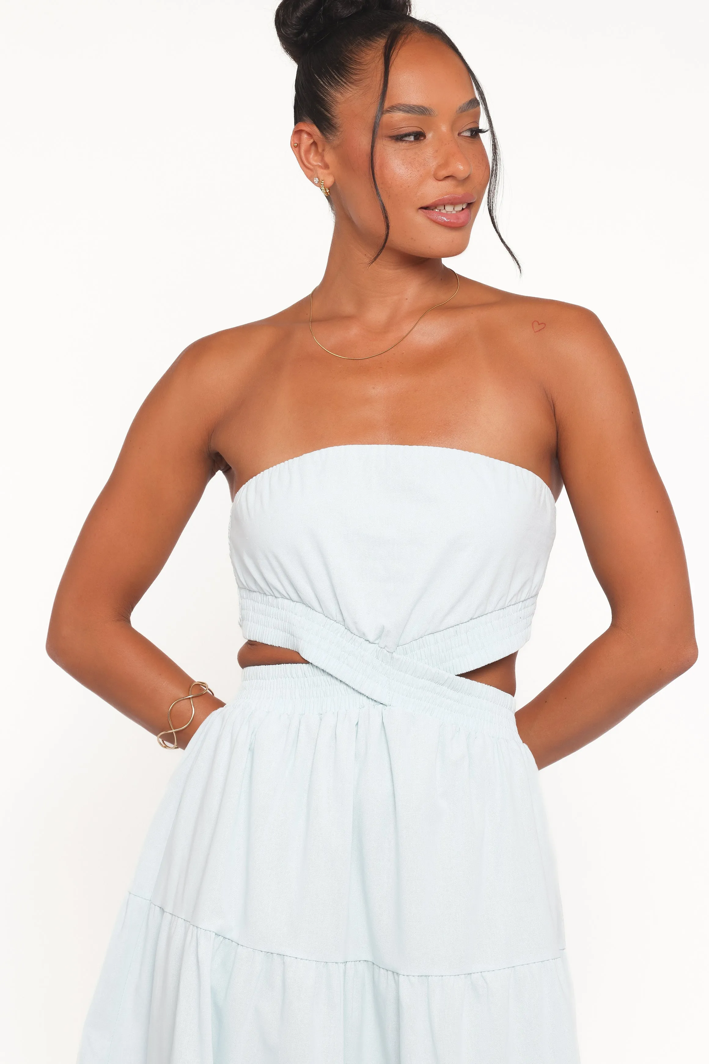 Cadence Strapless Maxi Dress - Blue sold by Petal & Pup product image thumbnail 2