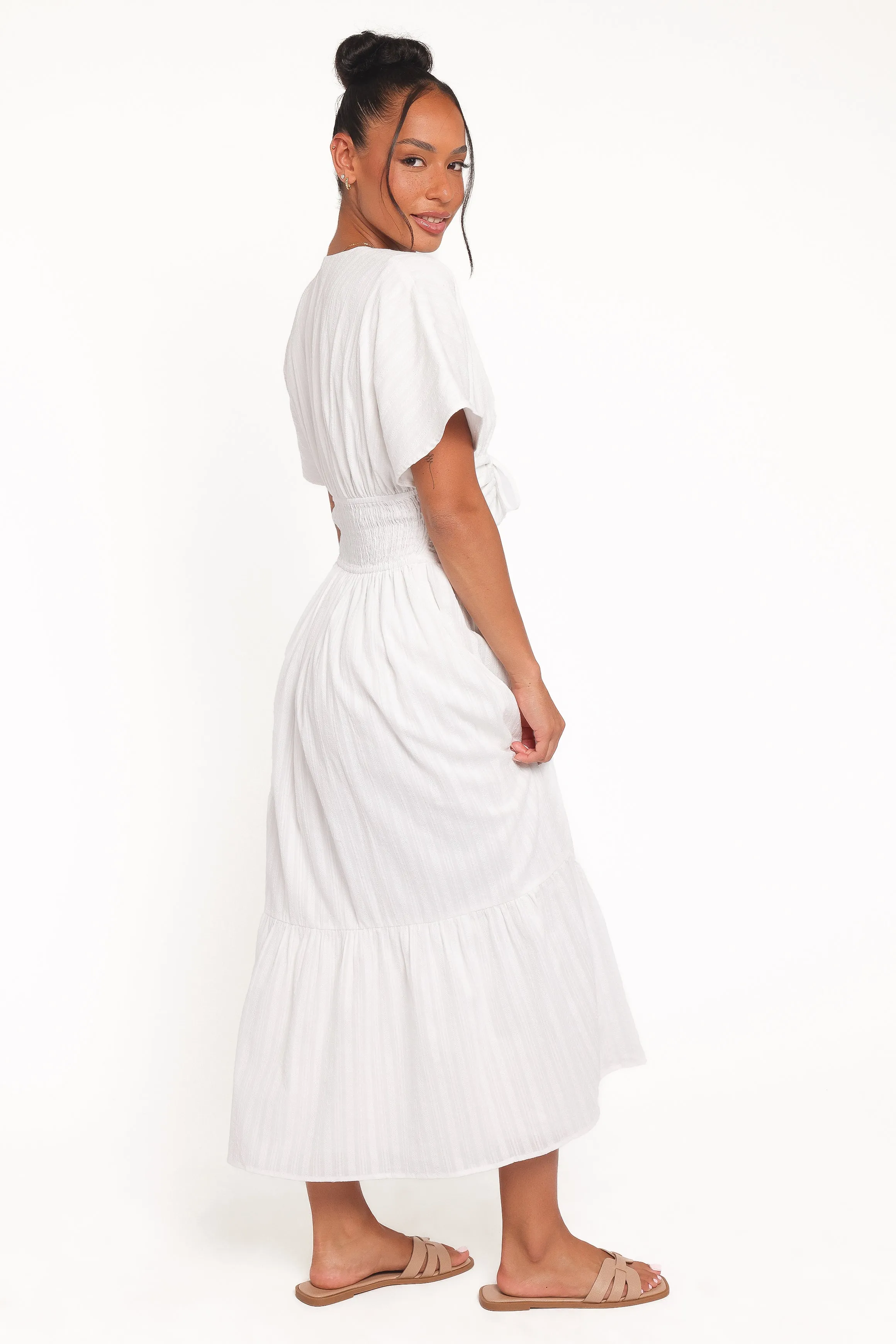 Edel Short Sleeve Maxi Dress - White sold by Petal & Pup product image thumbnail 4