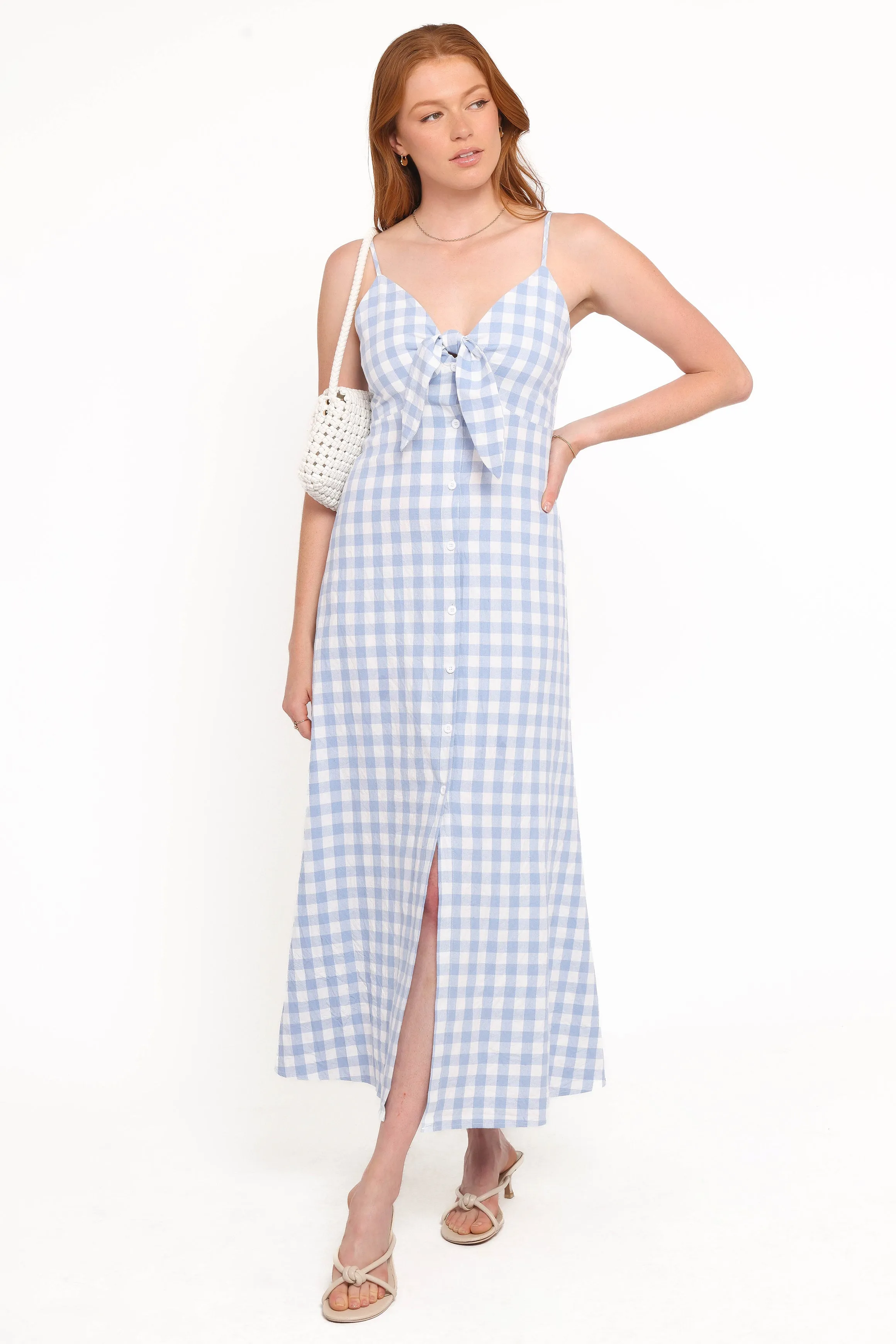 Menora Maxi Dress - Blue Gingham sold by Petal & Pup