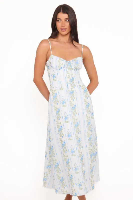 Florencia Midi Dress - Blue Floral sold by Petal & Pup