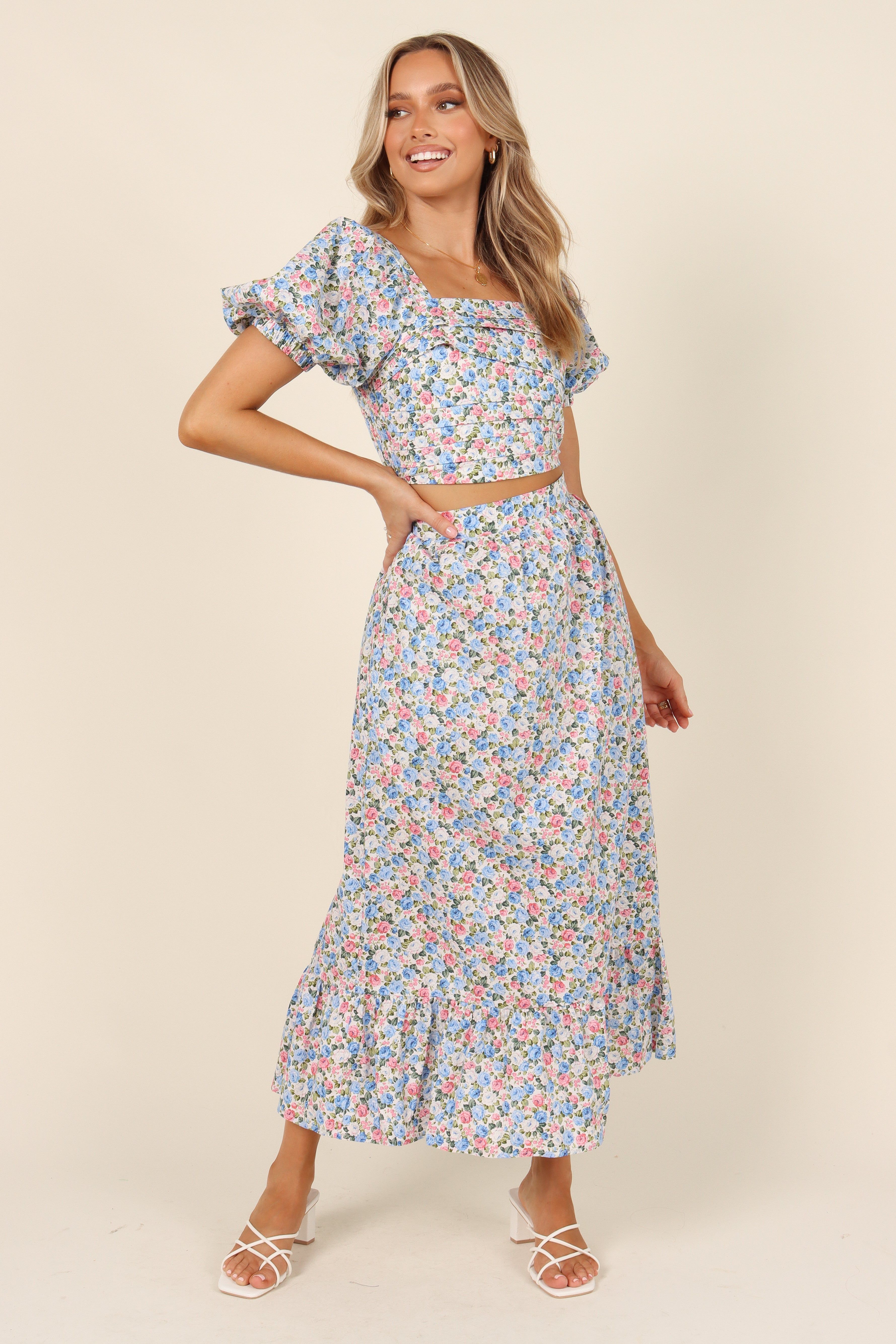 Fleur Skirt - Blue Floral sold by Petal & Pup product image thumbnail 3