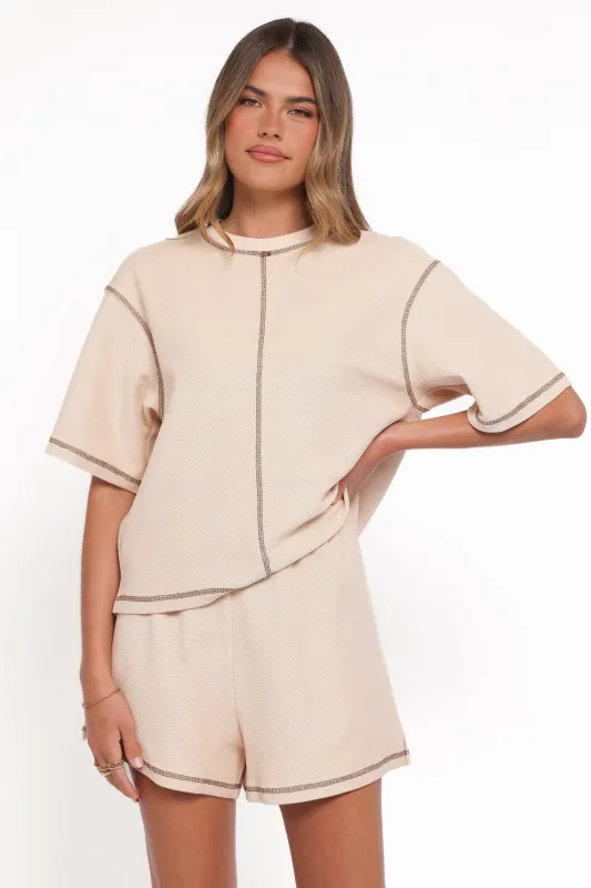 Melody Knit Short Set - Oat sold by Petal & Pup