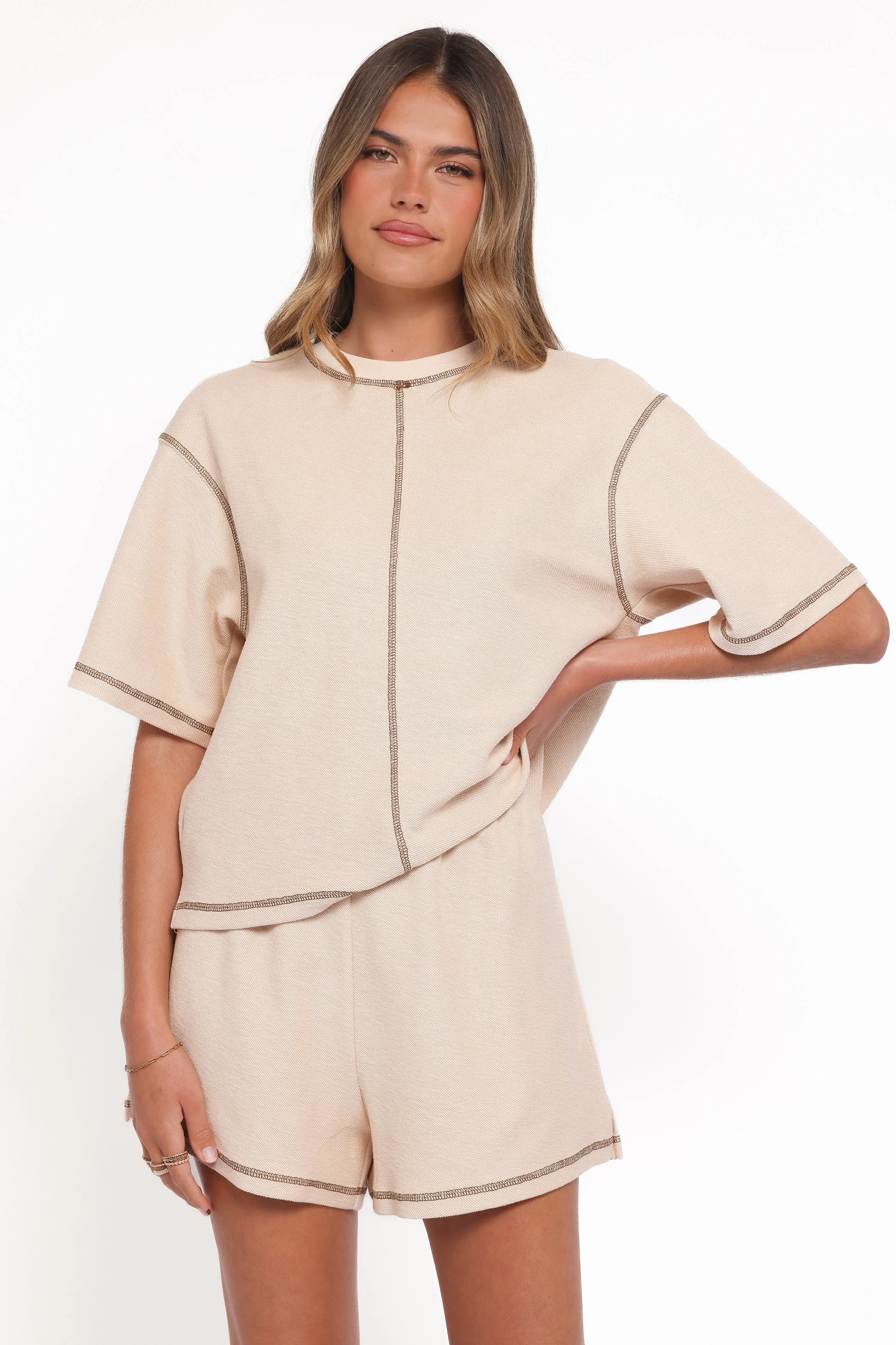 Melody Knit Short Set - Oat sold by Petal & Pup