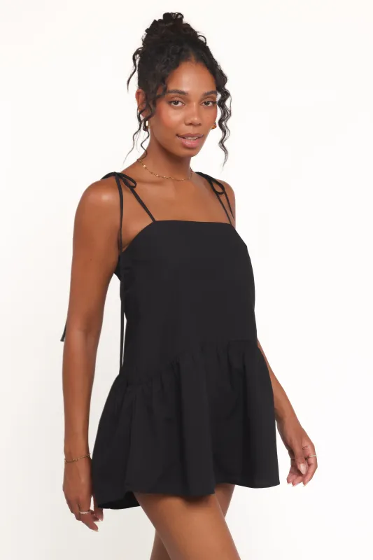 Rubie Tie Shoulder Romper - Black made by Petal & Pup