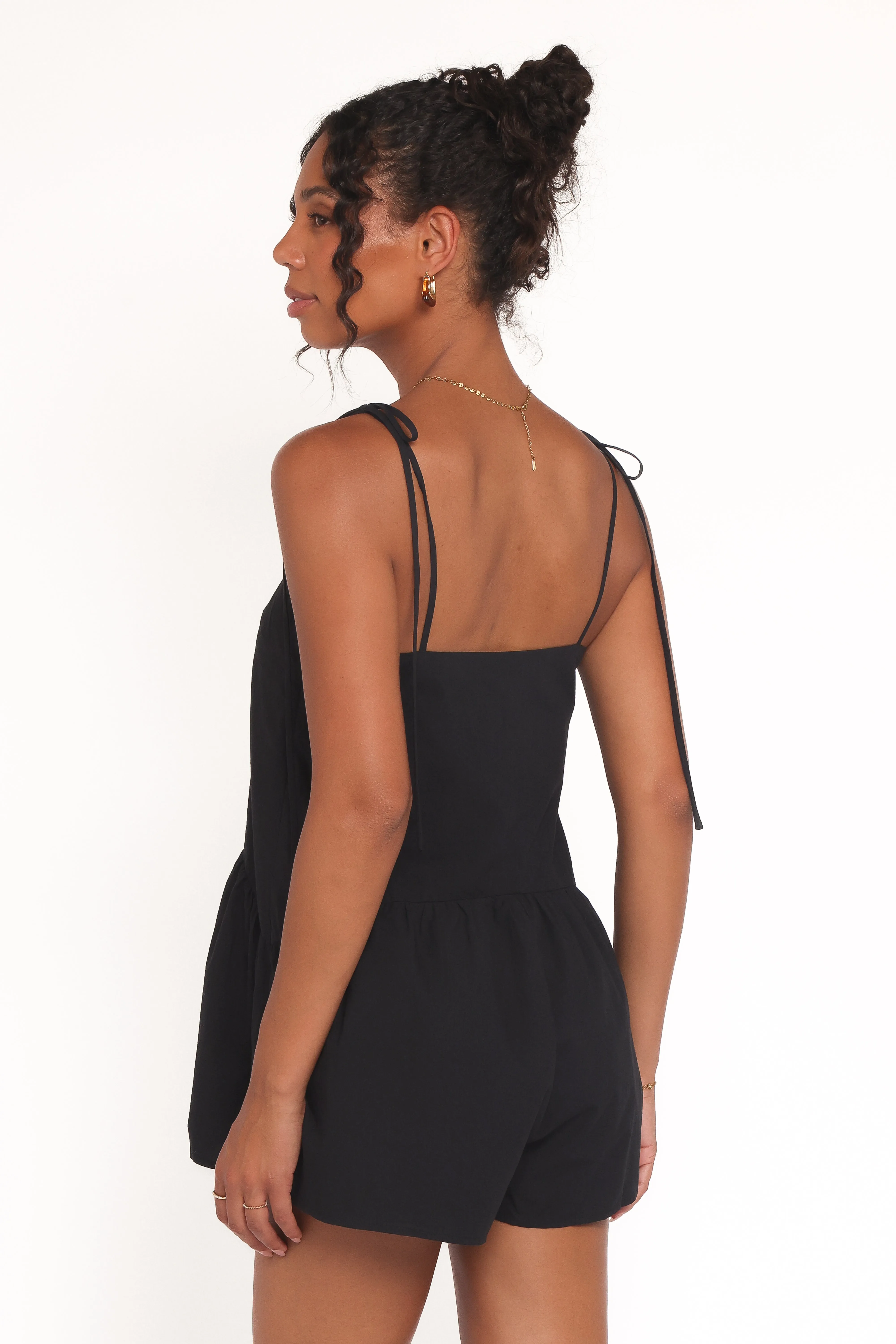 Rubie Tie Shoulder Romper - Black sold by Petal & Pup product image thumbnail 3