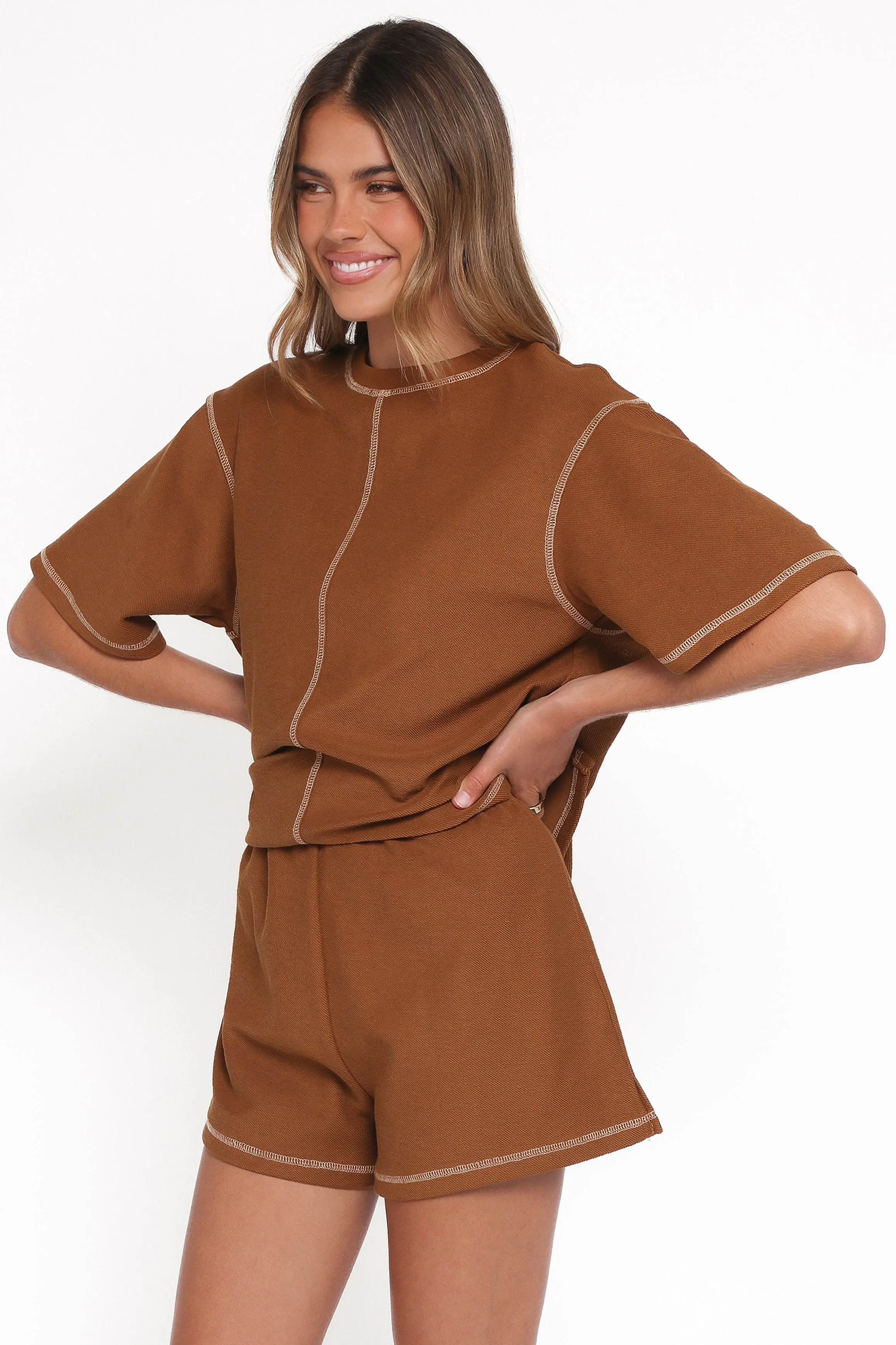 Melody Knit Short Set - Chocolate sold by Petal & Pup product image thumbnail 3