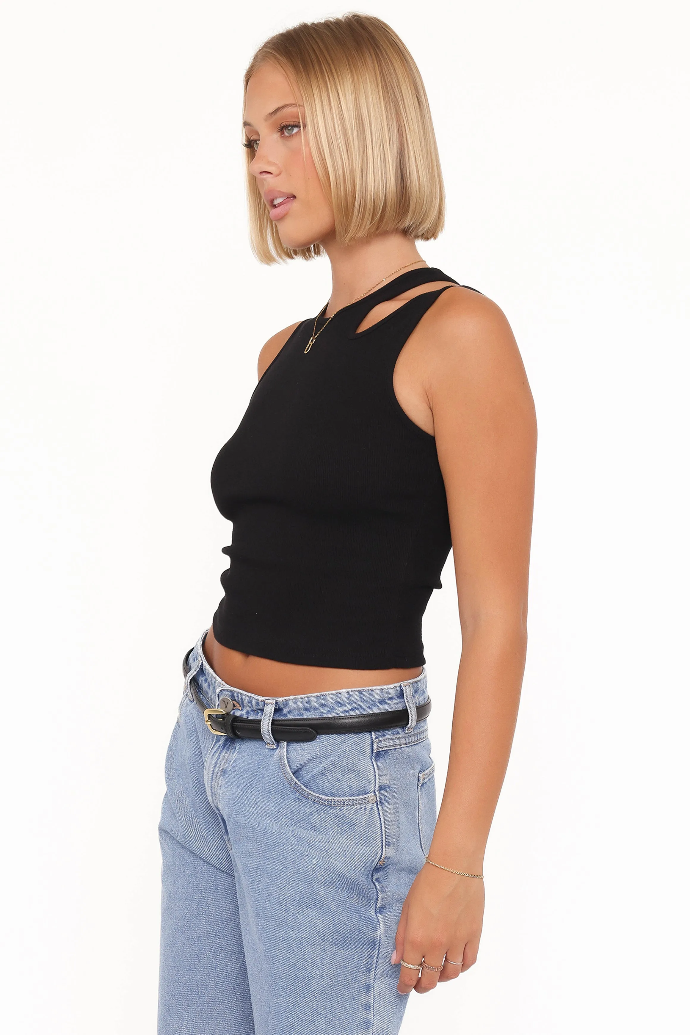 Elira Cut Out Tank - Black sold by Petal & Pup product image thumbnail 3
