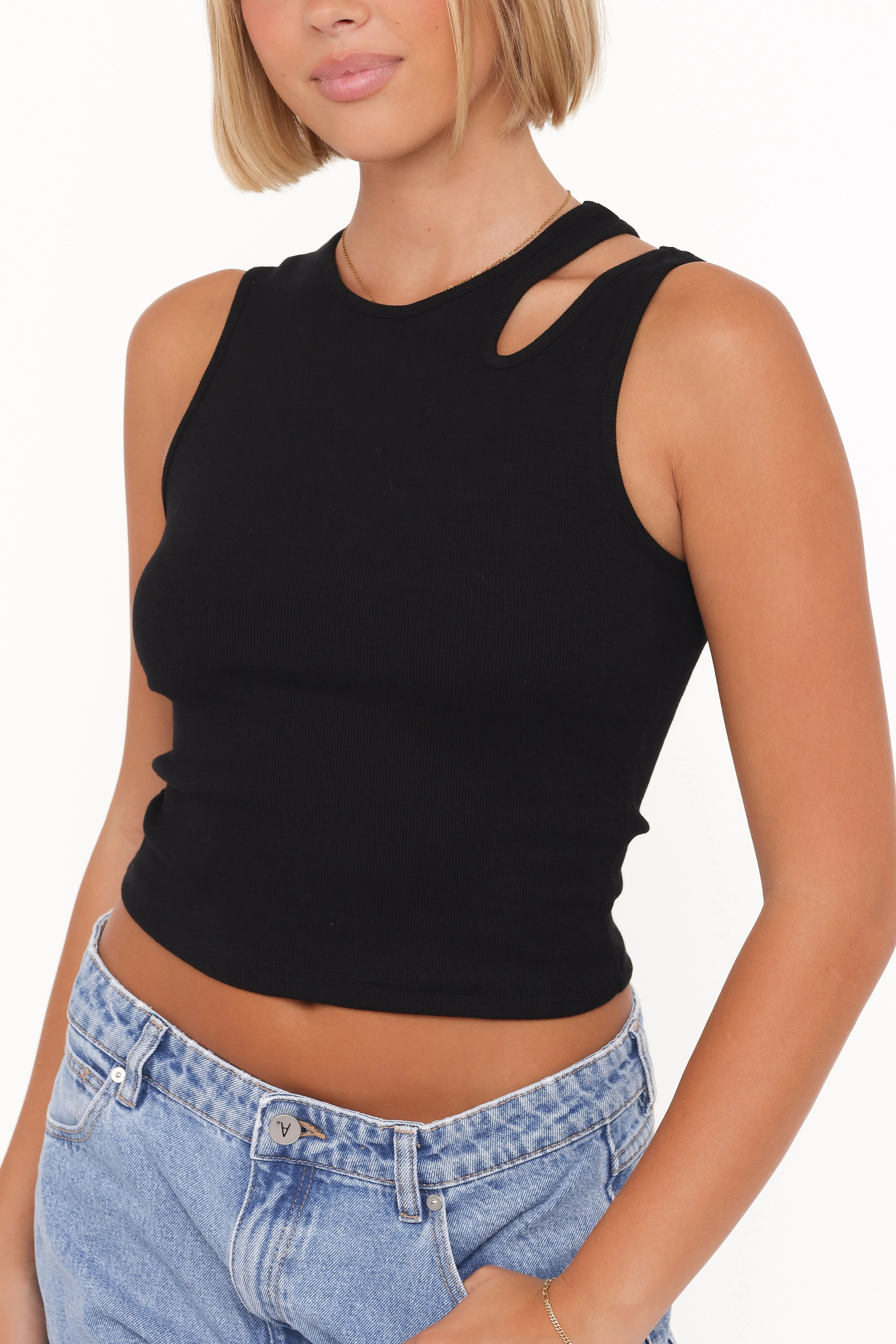 Elira Cut Out Tank - Black sold by Petal & Pup product image thumbnail 2