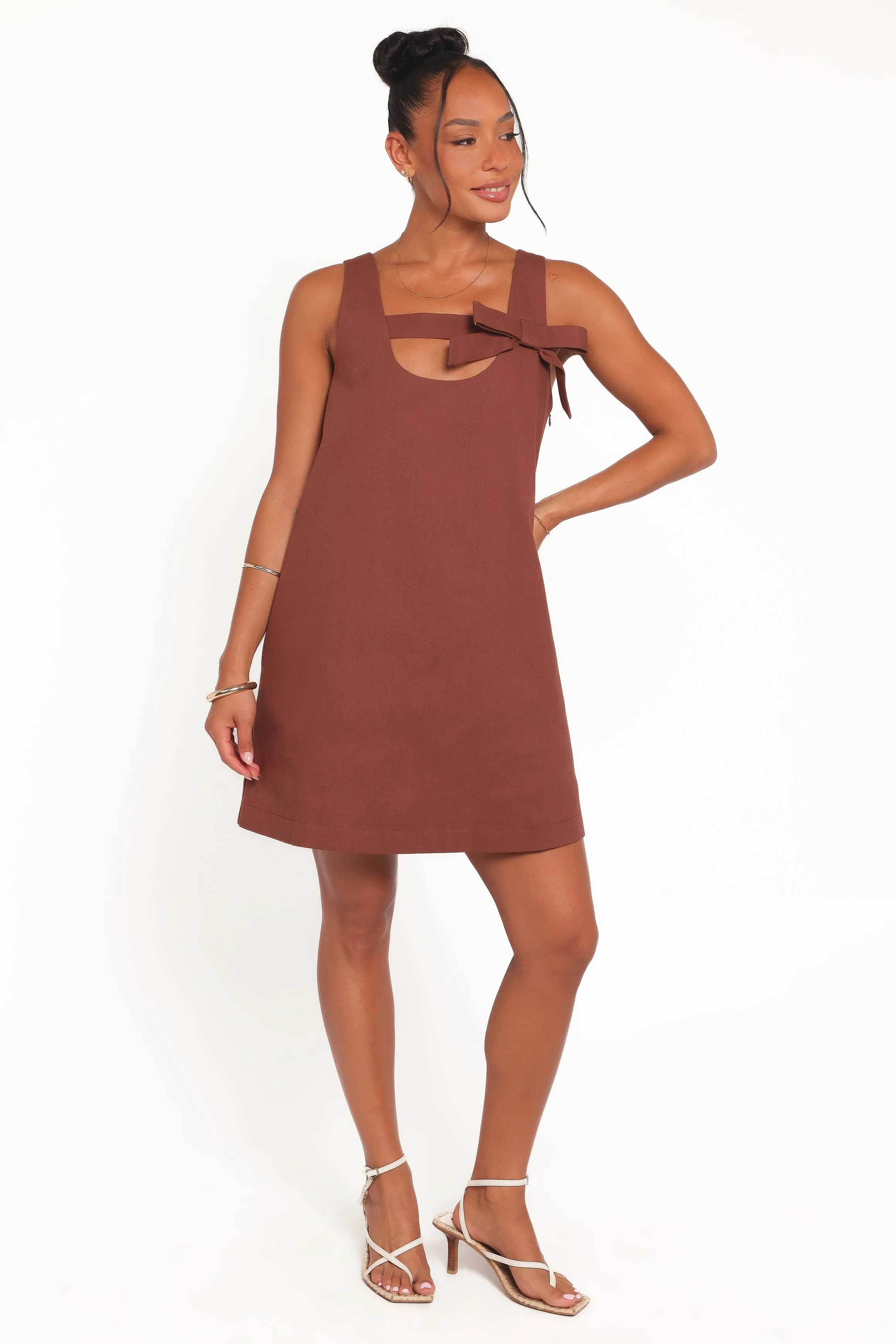 Elyria Mini Dress - Brown sold by Petal & Pup product image thumbnail 5