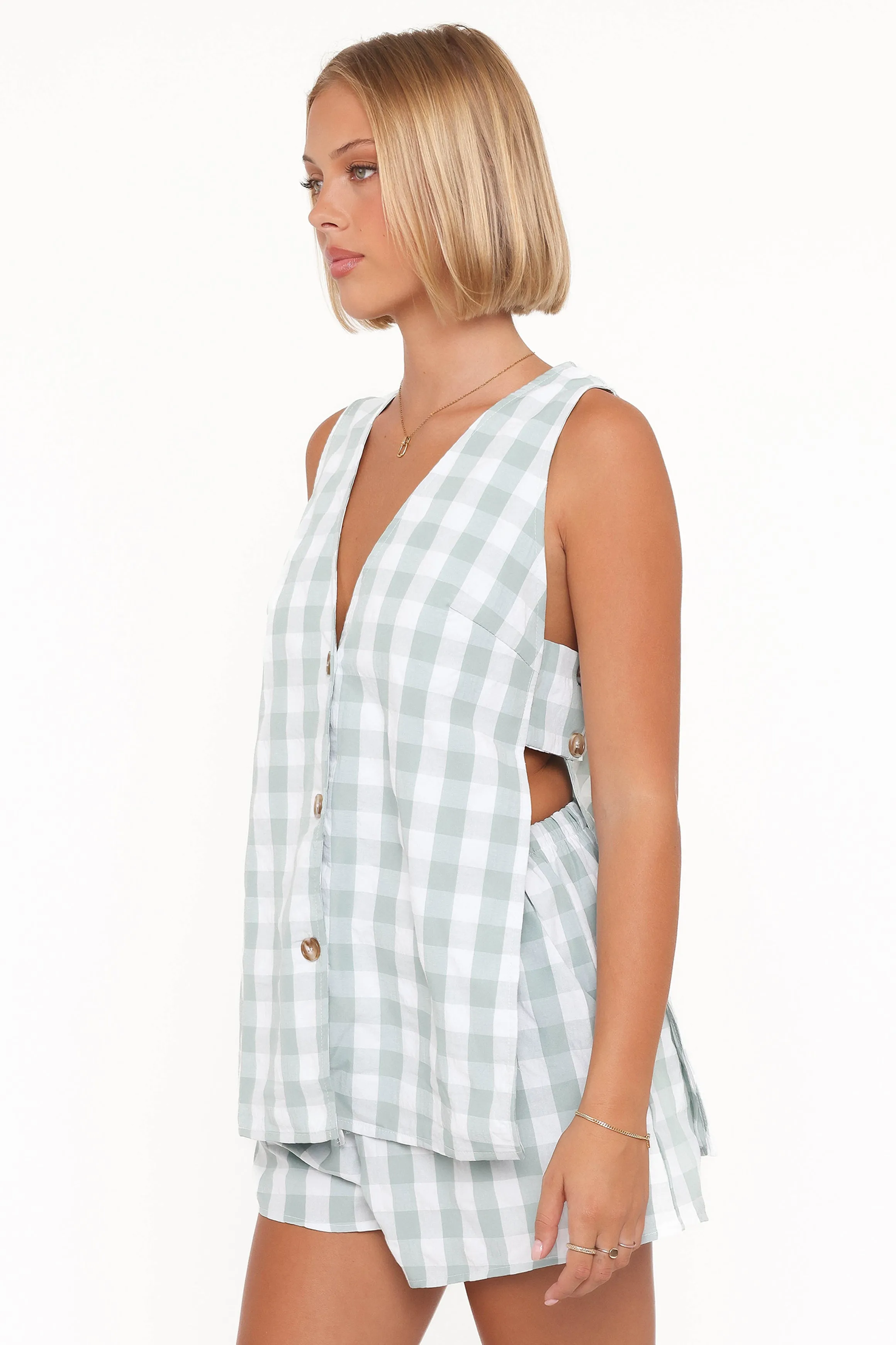 Miller Short Set - Sage Gingham sold by Petal & Pup product image thumbnail 3