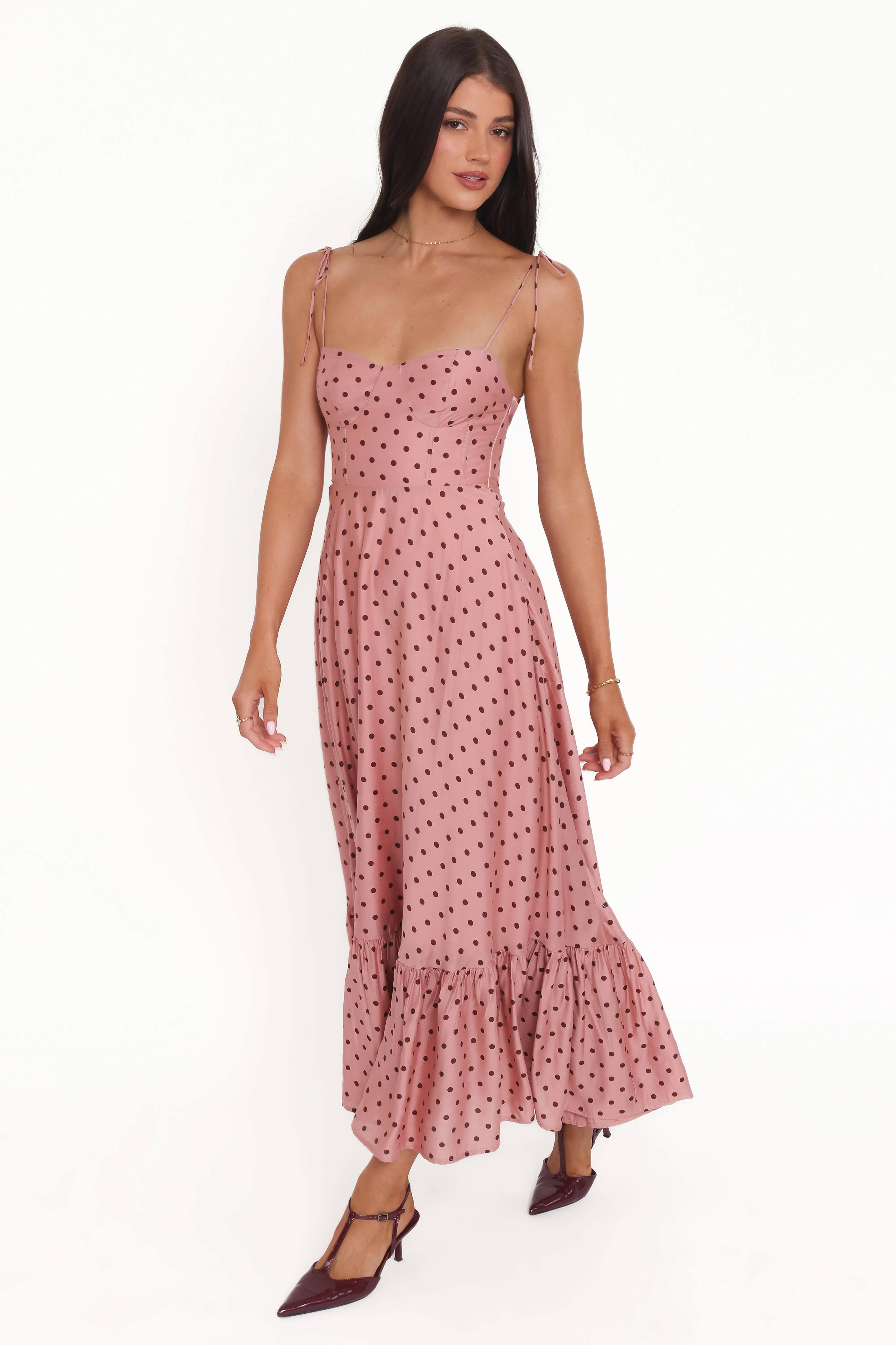 Ayana Midi Dress - Pink Polka Dot sold by Petal & Pup product image thumbnail 5