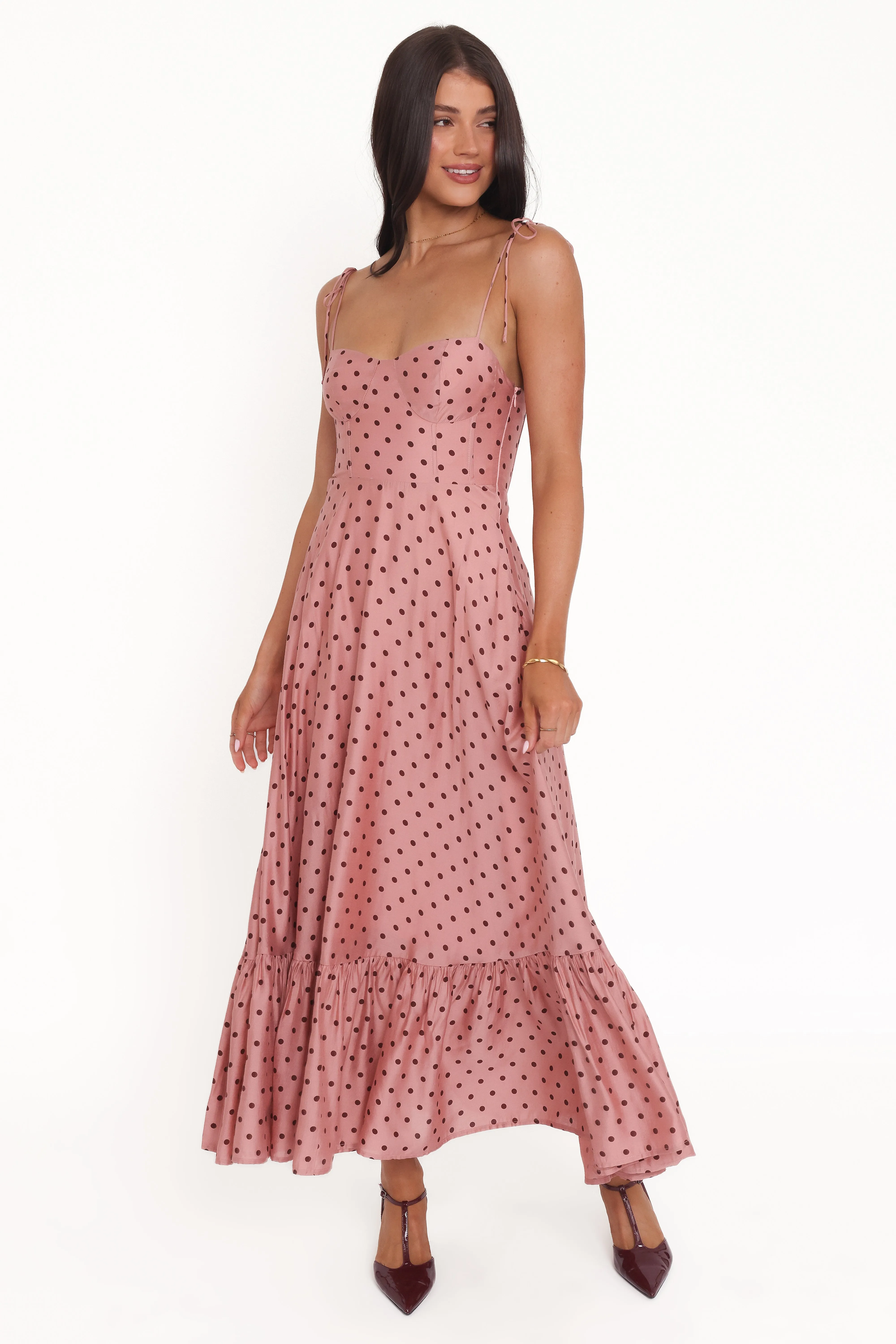 Ayana Midi Dress - Pink Polka Dot sold by Petal & Pup product image thumbnail 2