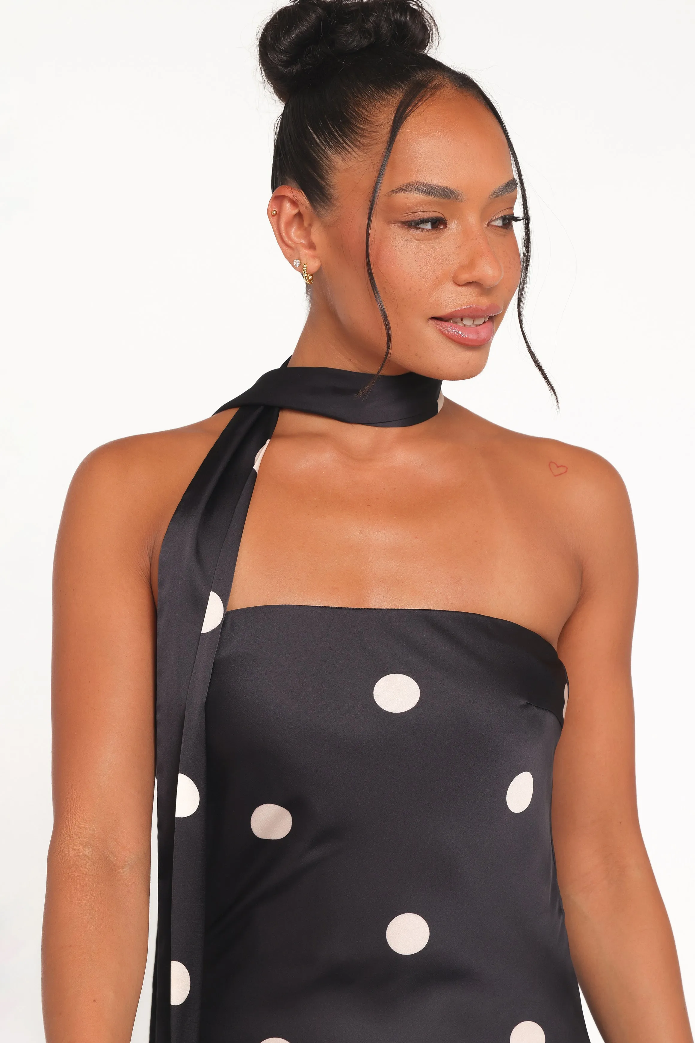 Jutta Strapless Maxi Dress - Black Polka Dot sold by Petal & Pup product image thumbnail 2