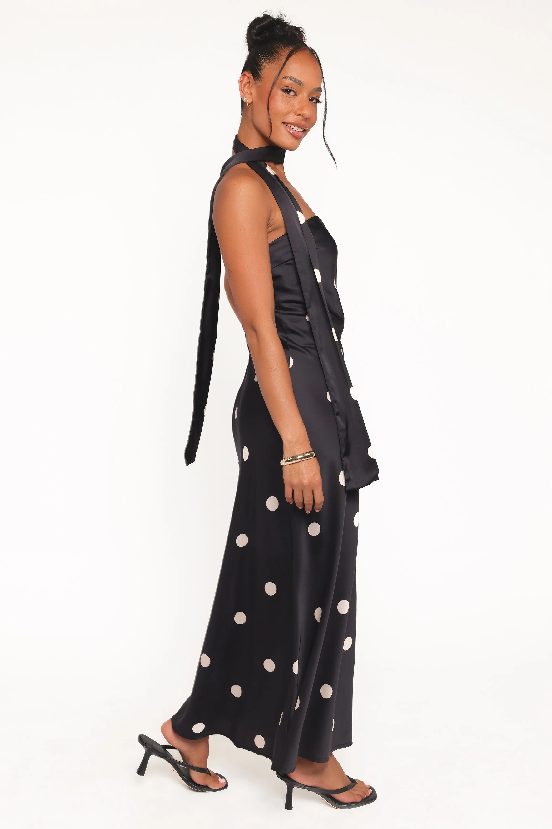 Jutta Strapless Maxi Dress - Black Polka Dot sold by Petal & Pup product image thumbnail 3