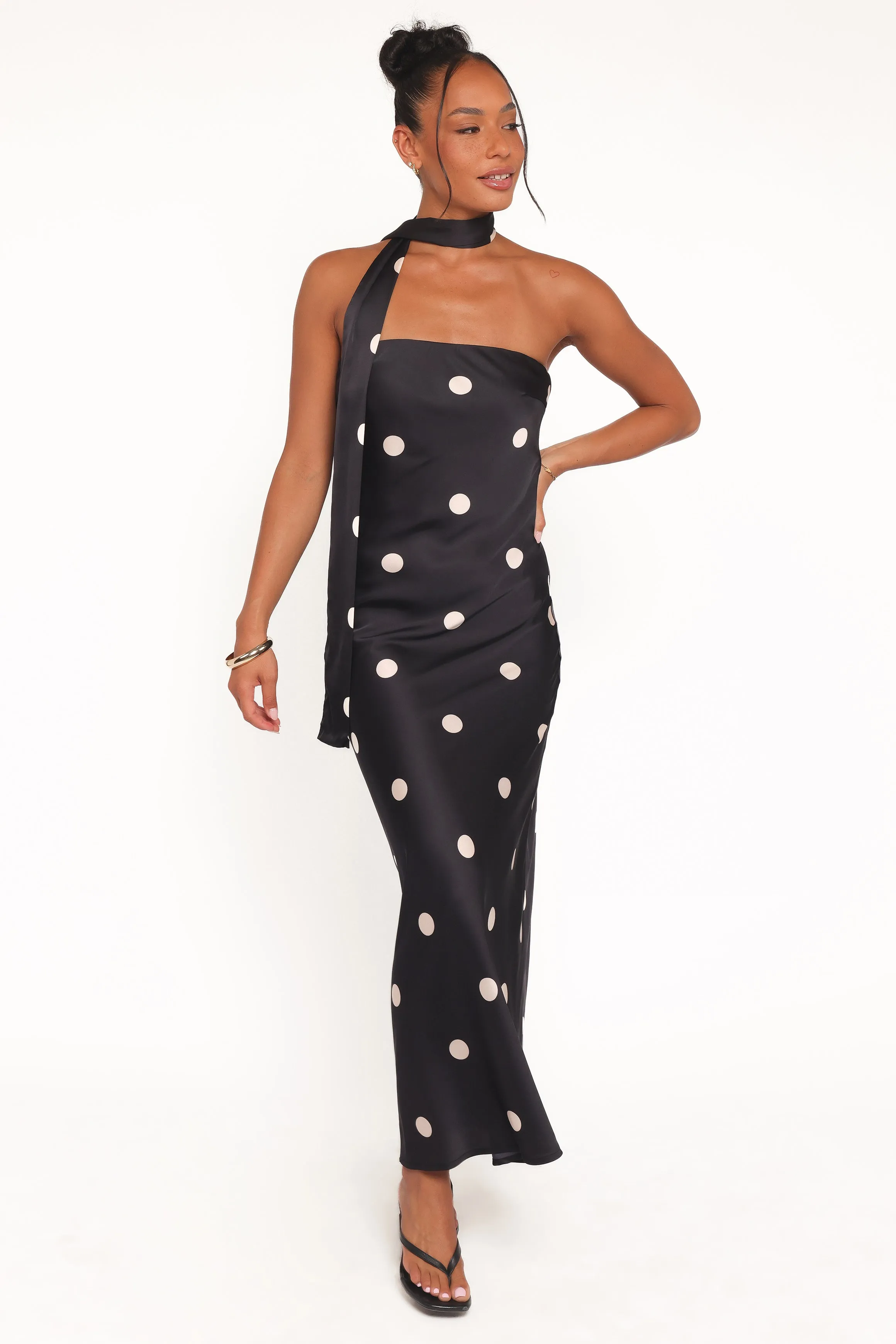 Jutta Strapless Maxi Dress - Black Polka Dot sold by Petal & Pup product image thumbnail 5