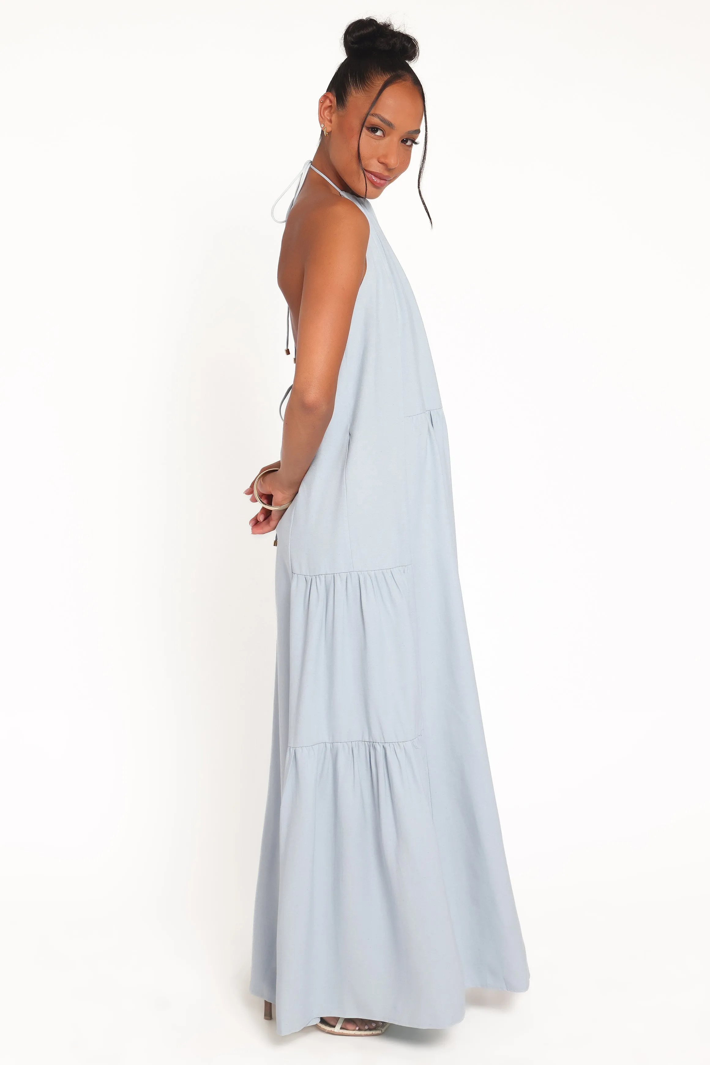 Eimear Halterneck Maxi Dress - Blue sold by Petal & Pup product image thumbnail 4