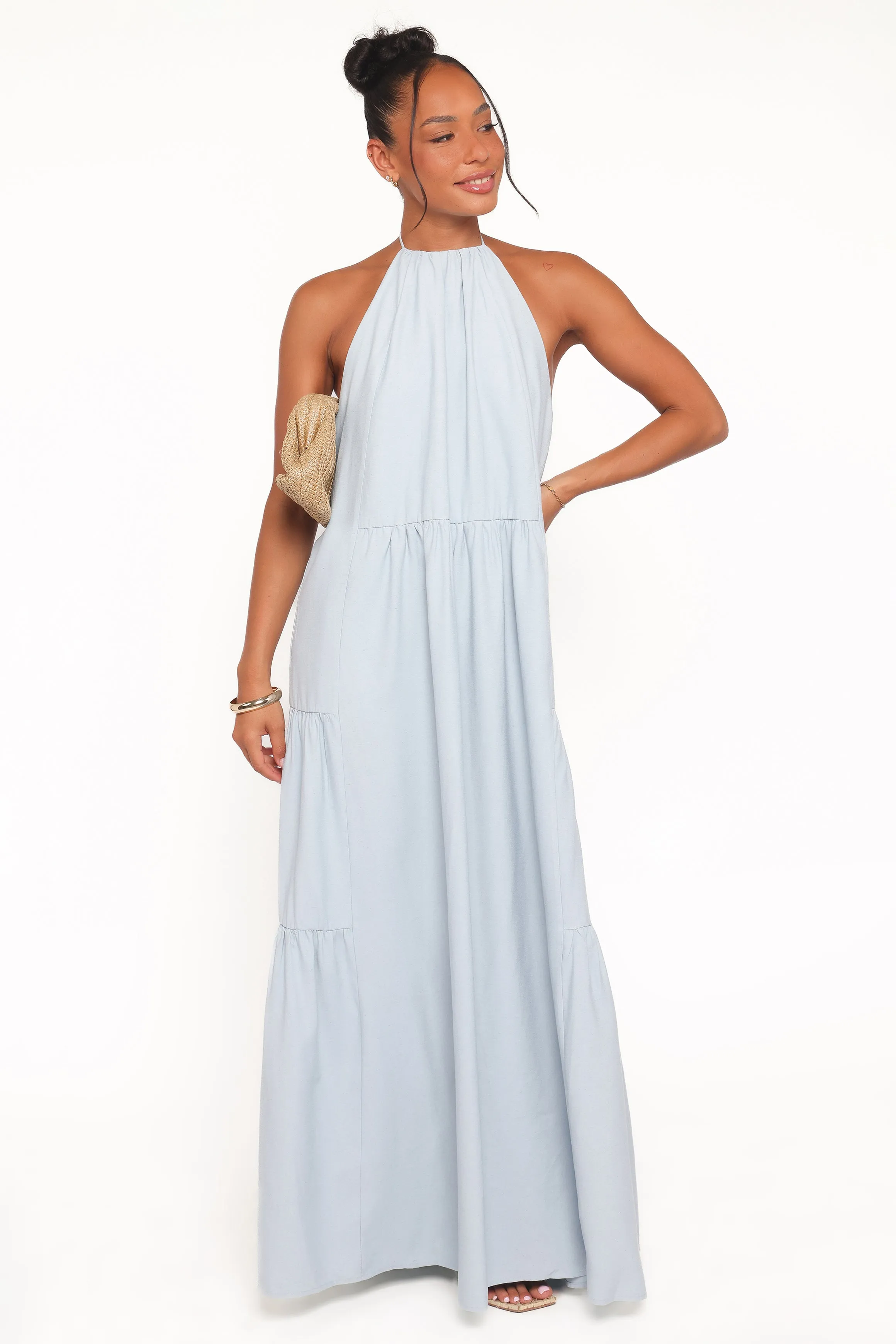 Eimear Halterneck Maxi Dress - Blue sold by Petal & Pup product image thumbnail 2
