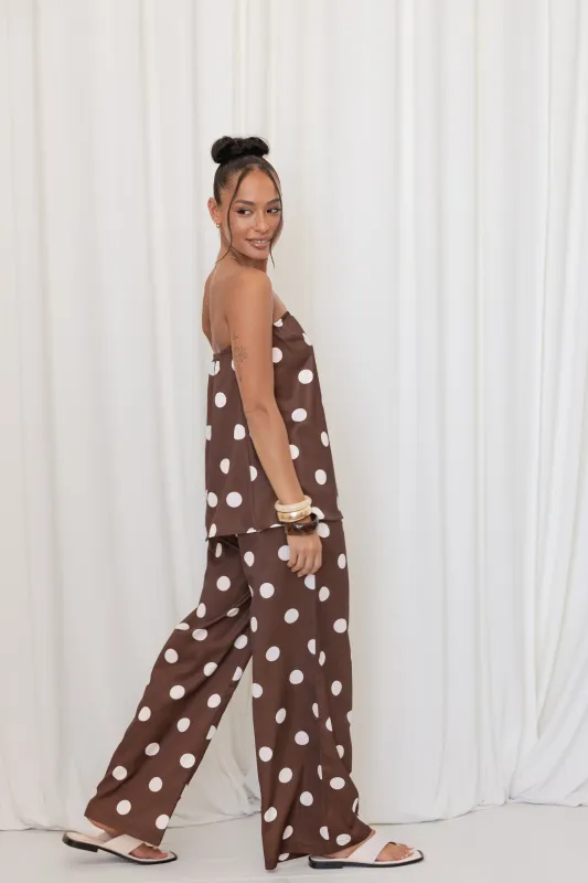 Brielle Polka Dot Set - Brown Polka Dot sold by Petal & Pup